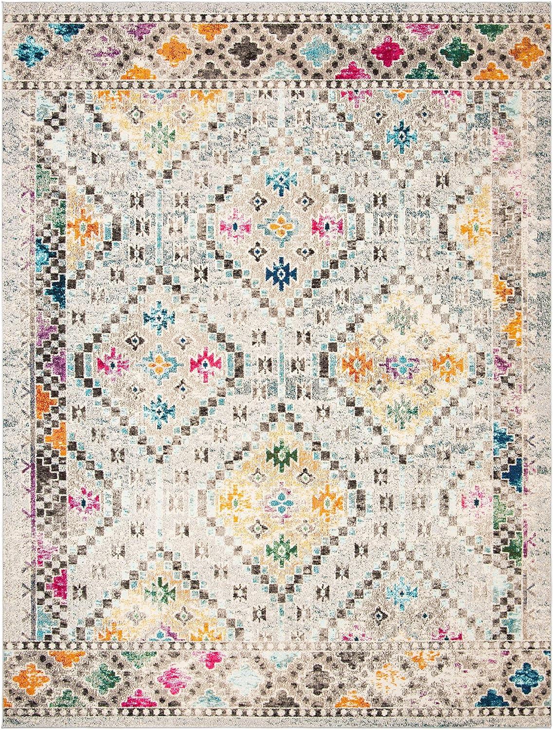 Madison MAD418 Power Loomed Indoor Area Rug - Grey/Yellow - 8'x10' - Safavieh