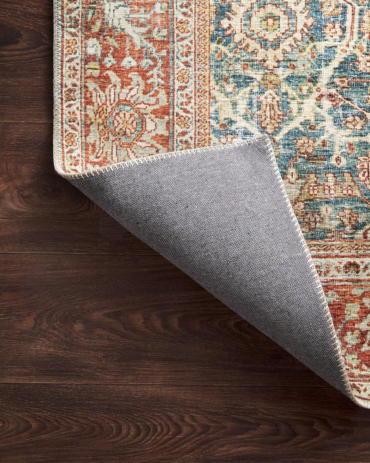 Layla Ocean and Rust Reversible Synthetic Rug 2' x 5'