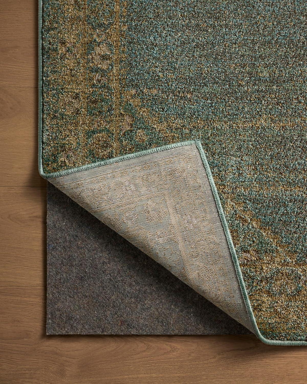 Mona I Rug by Magnolia Home by Joanna Gaines x Loloi - Aqua and Wheat / 8'10" x 12'