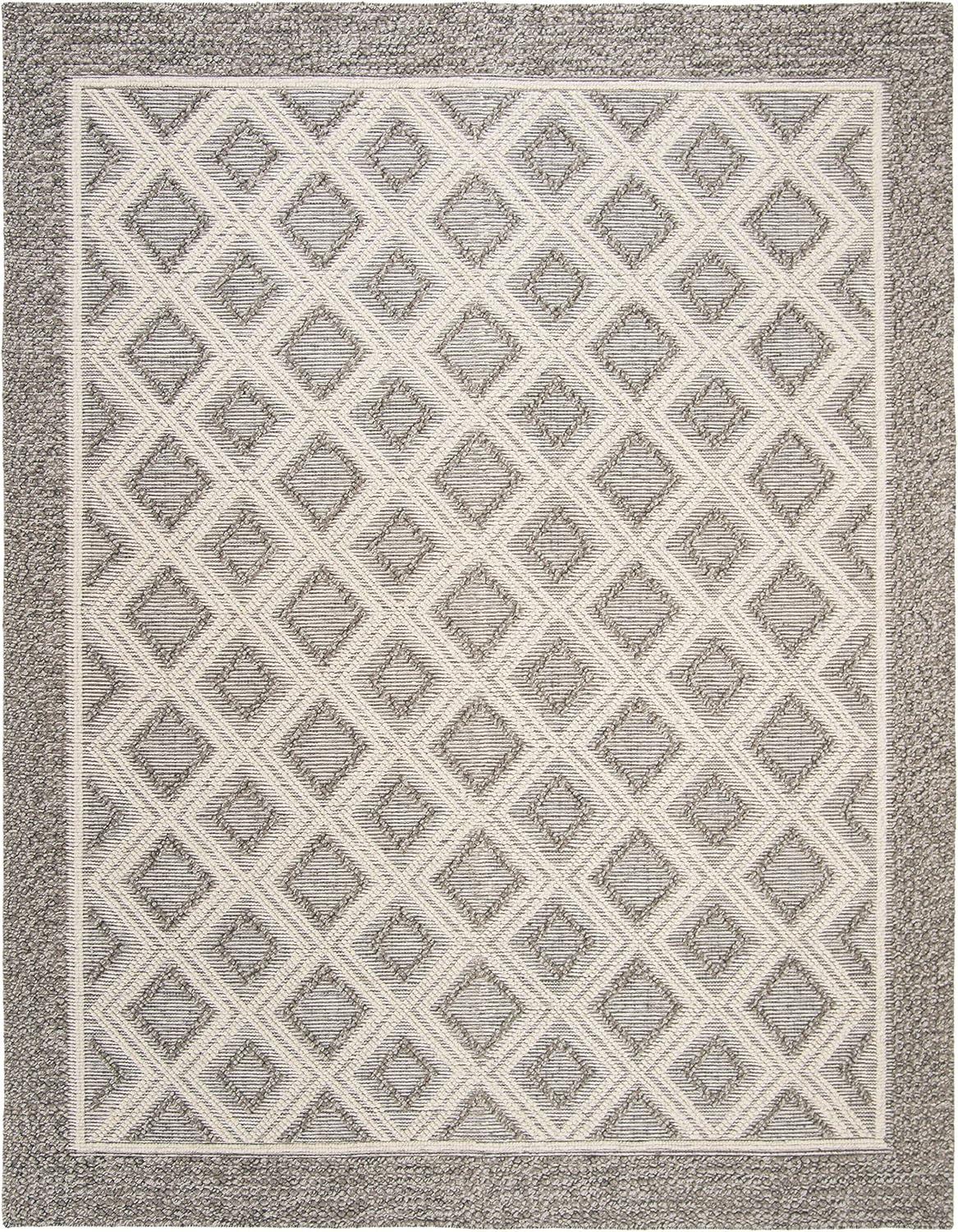 Vermont VRM212 Hand Woven Area Rug - Grey/Ivory - 8'9"x11'9" - Safavieh.