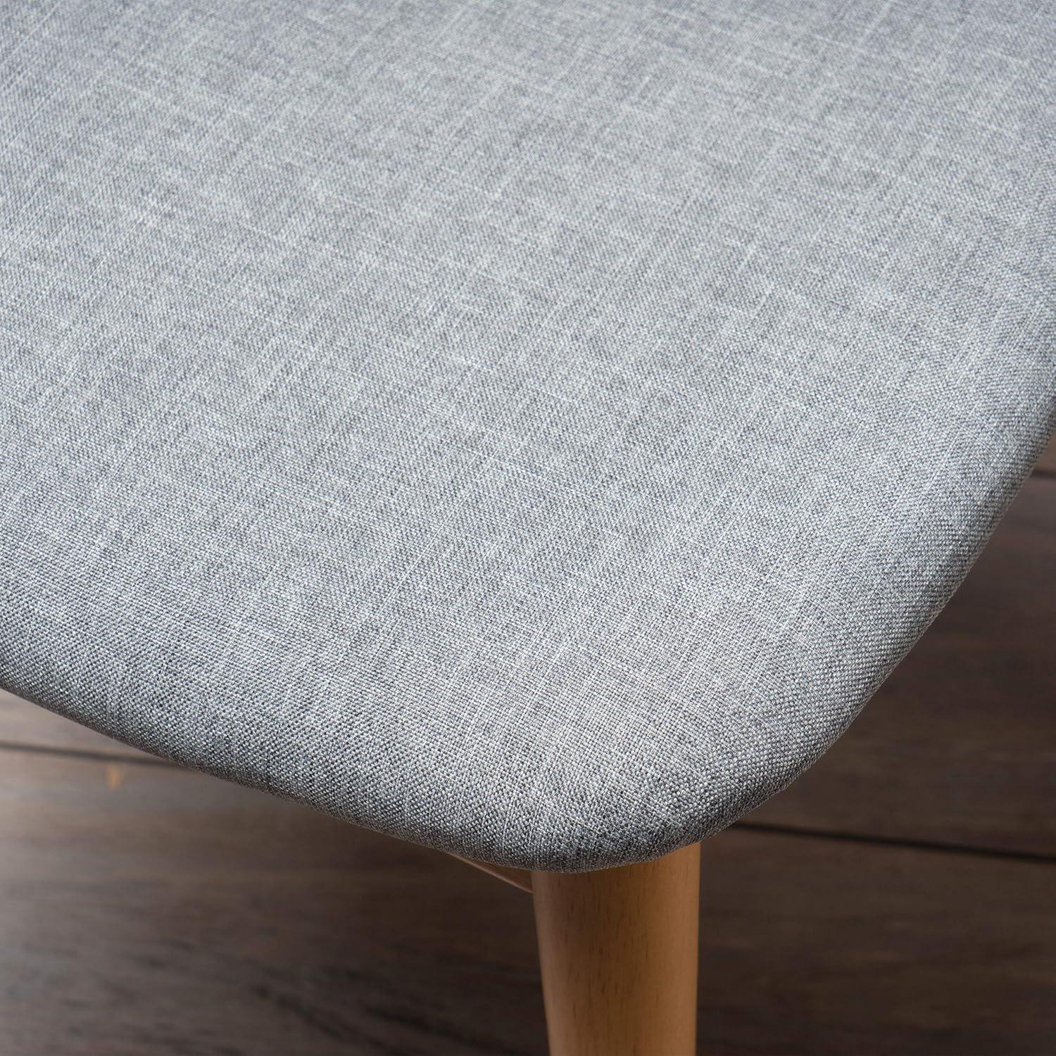 Christopher Knight Home Barron Mid Century Modern Rubberwood Fabric Upholstered Dining Chairs (Set of 2), Gray/Natural Oak