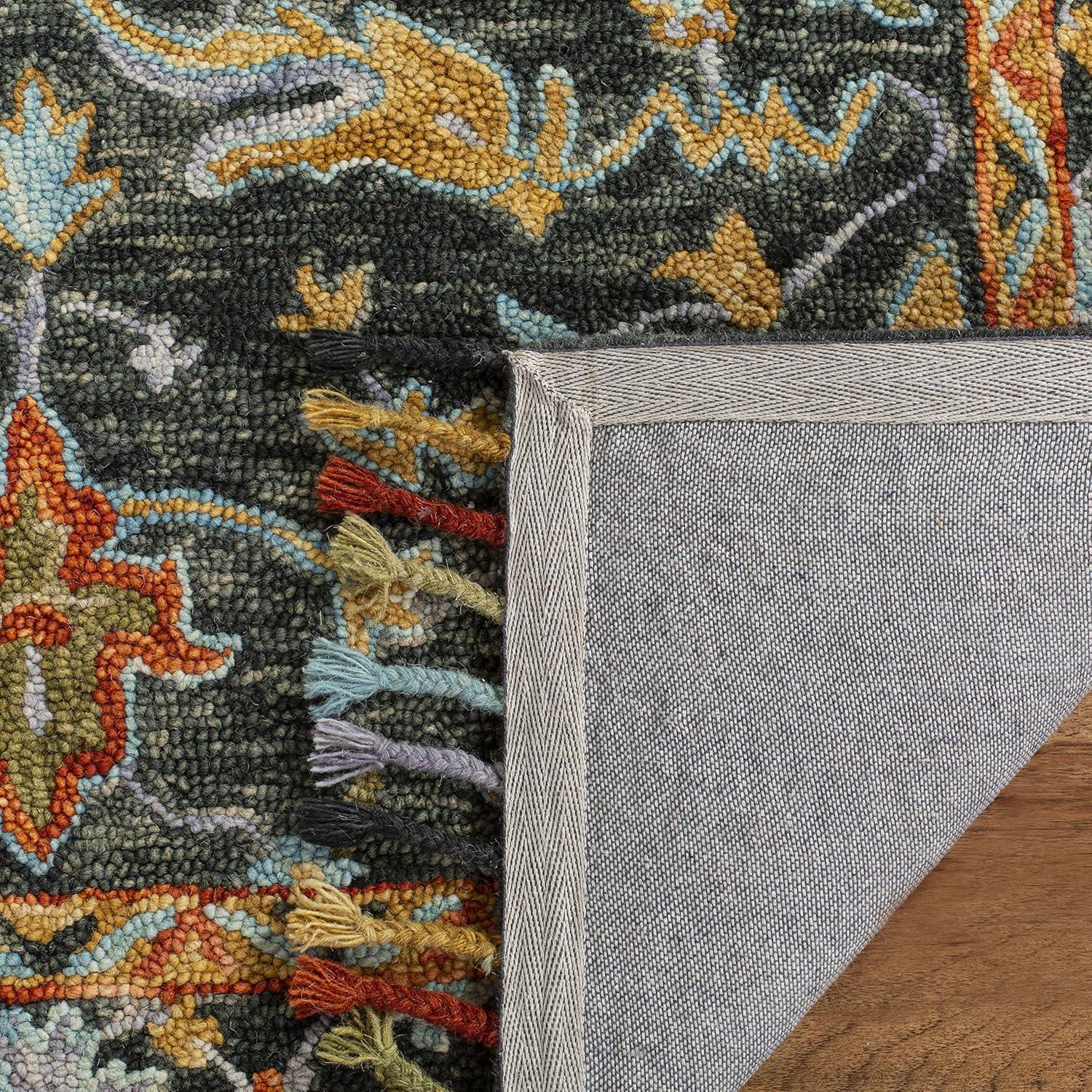 Aspen APN116 Hand Tufted Area Rug - Blue/Rust - 3' X 5' - Safavieh.