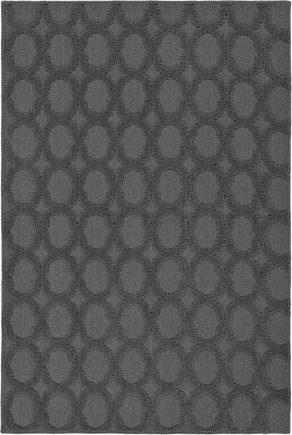 Cinder Gray Trellis 4' x 6' Tufted Synthetic Area Rug