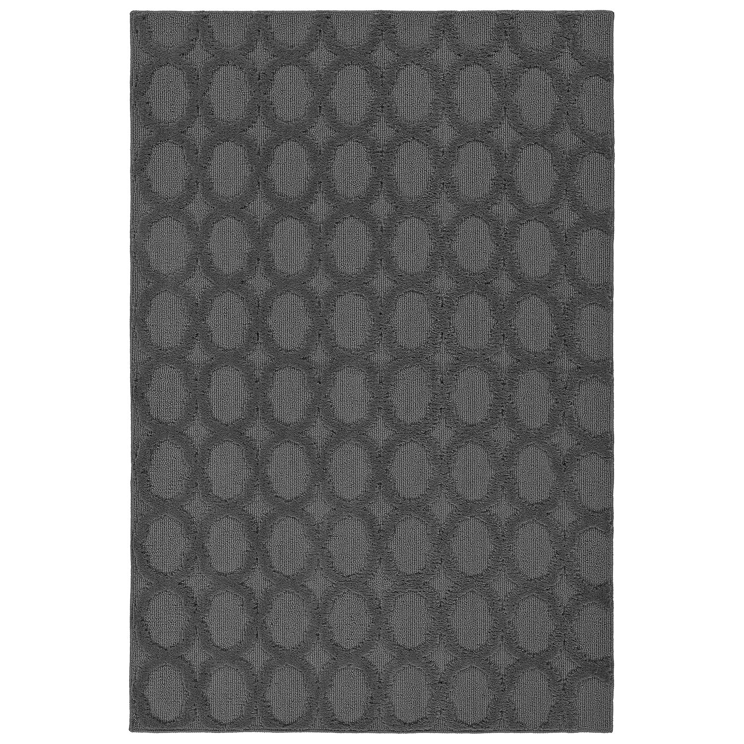 Garland Rug Garden Trellis Polypropylene Cinder Gray Indoor/Outdoor Area Rug, 4' x 6'
