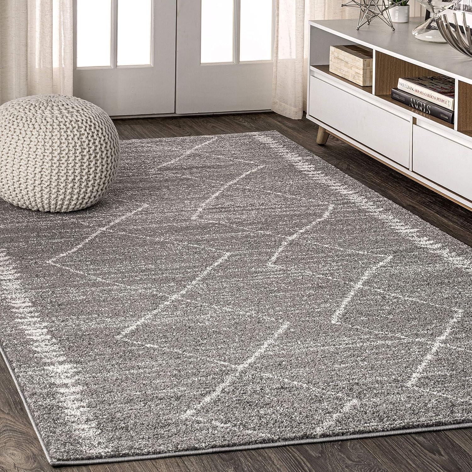 3'x5' Zaina Moroccan Beni Souk Area Rug, Gray/Cream - JONATHAN Y