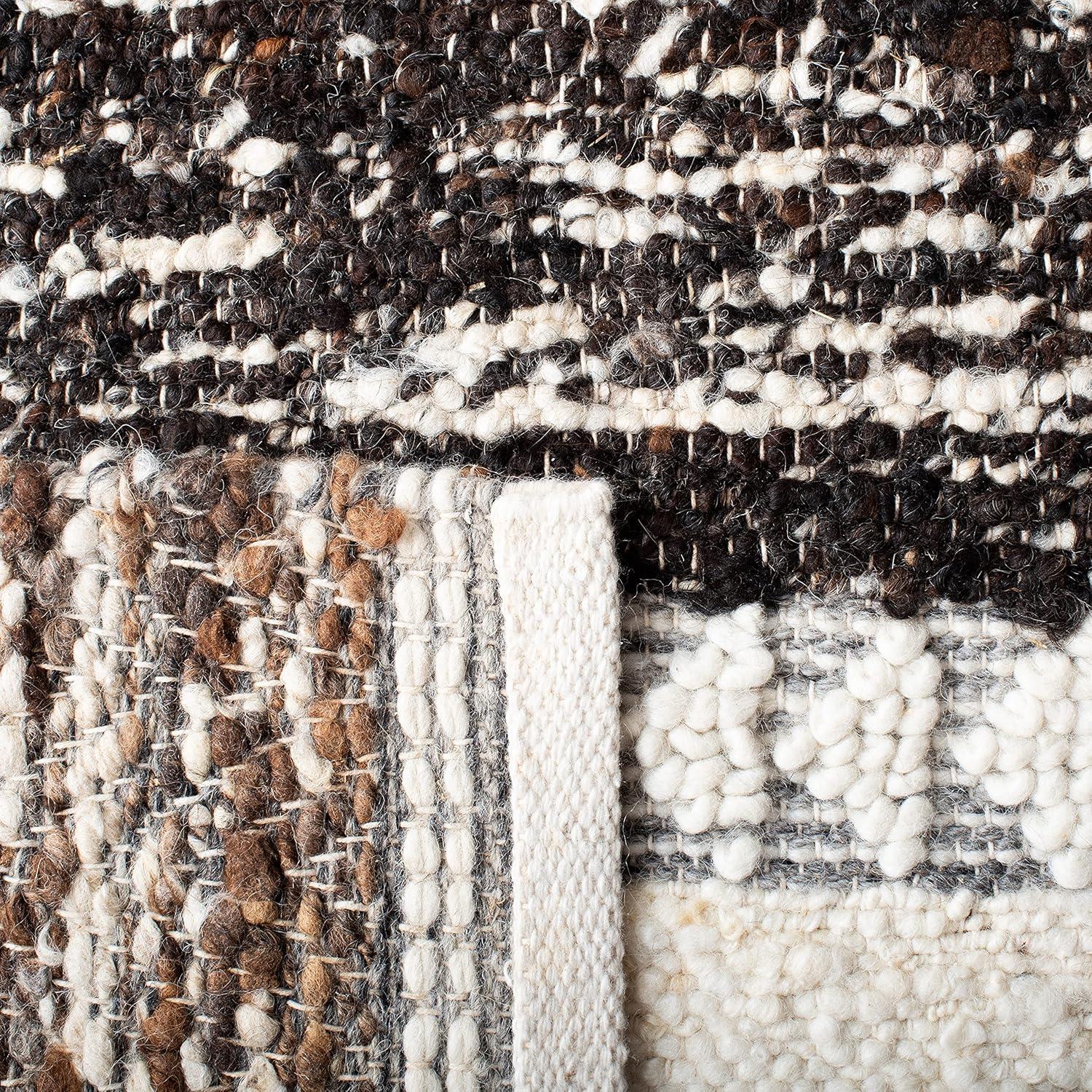 Pante Macassar Southwestern Hand-Woven Cotton/Wool Brown/Ivory/Black Area Rug