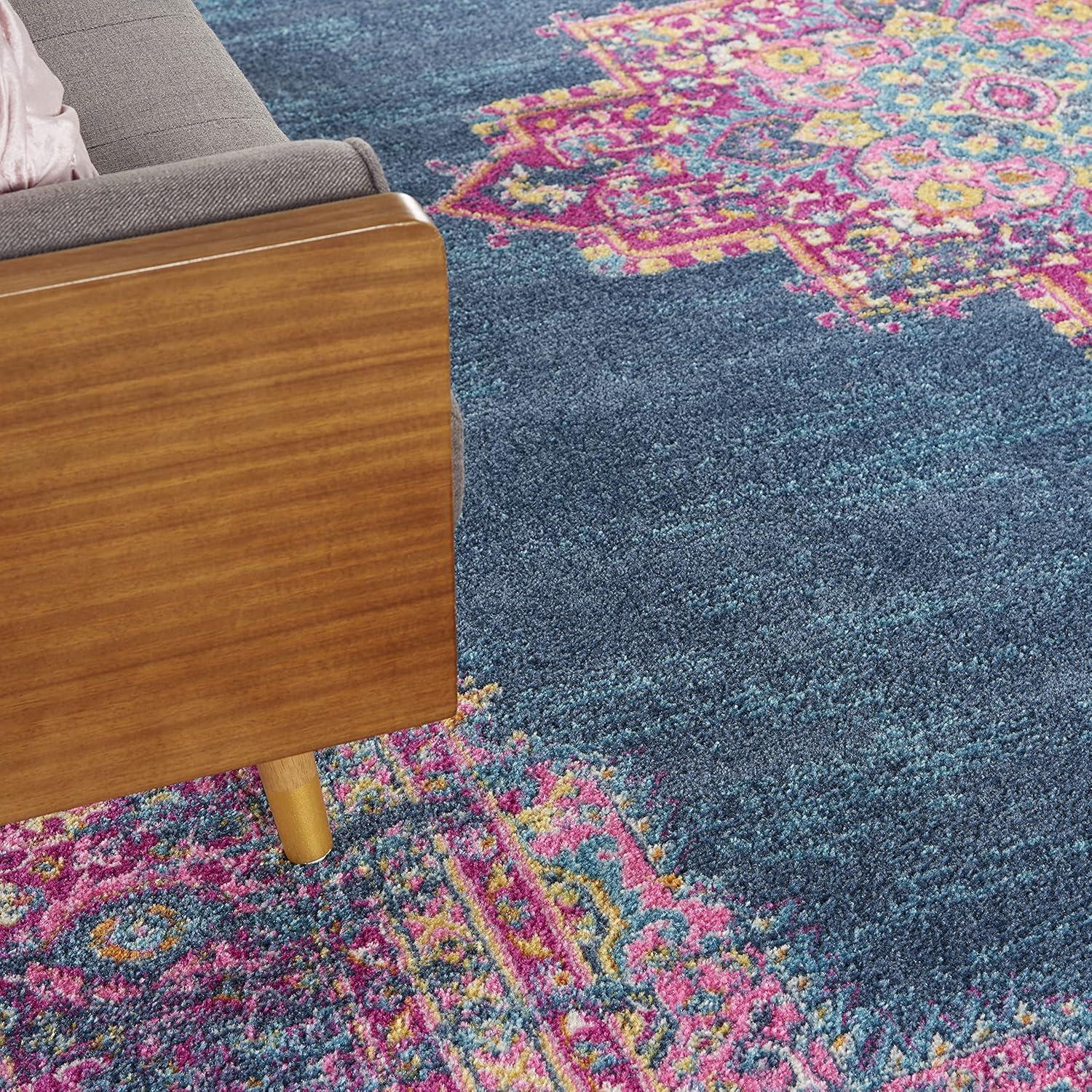 Nourison Passion Medallion Bohemian Indoor Rug Blue 12' x 15'
