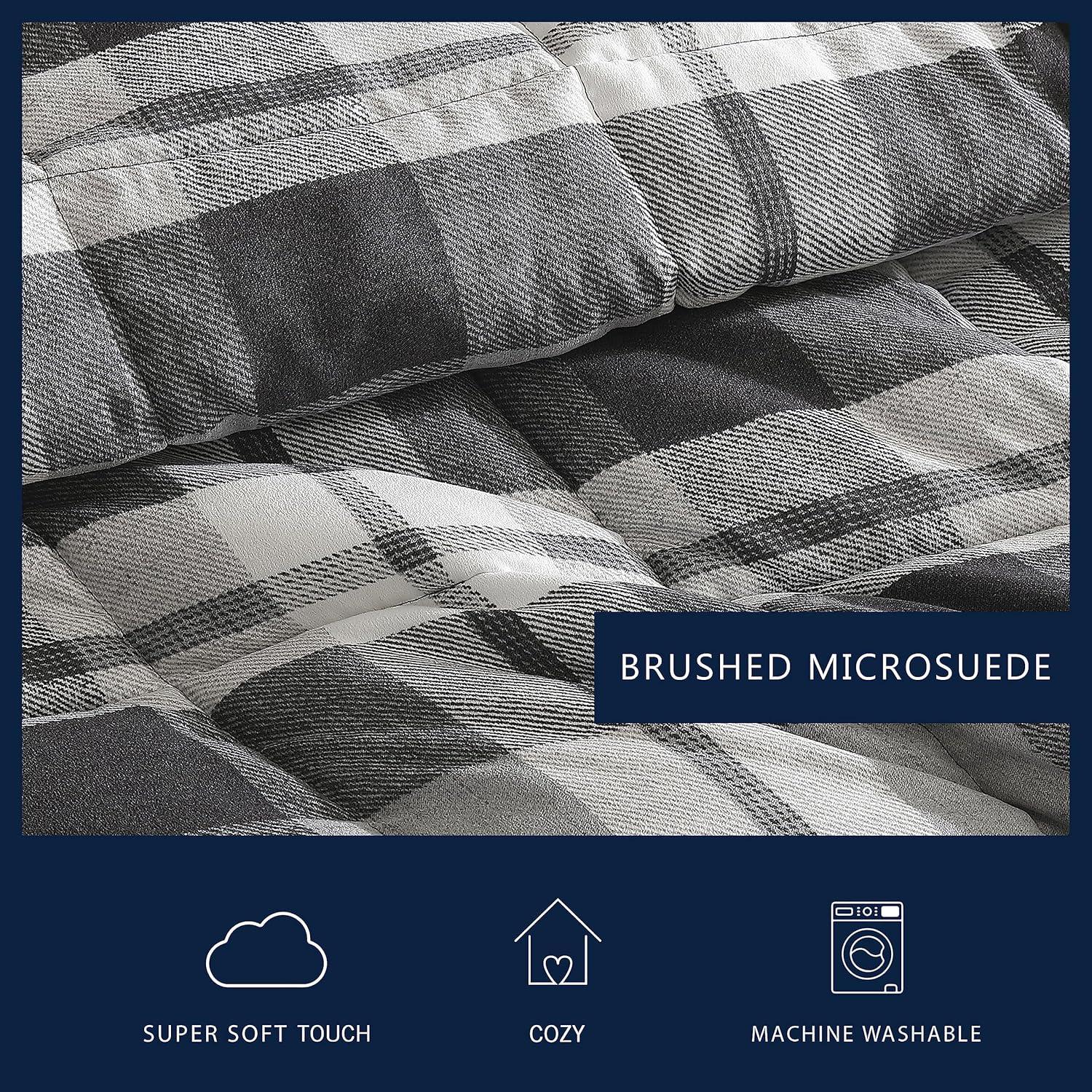 Nautica Nautica Crossview Plaid Microsuede Blue Comforter Set
