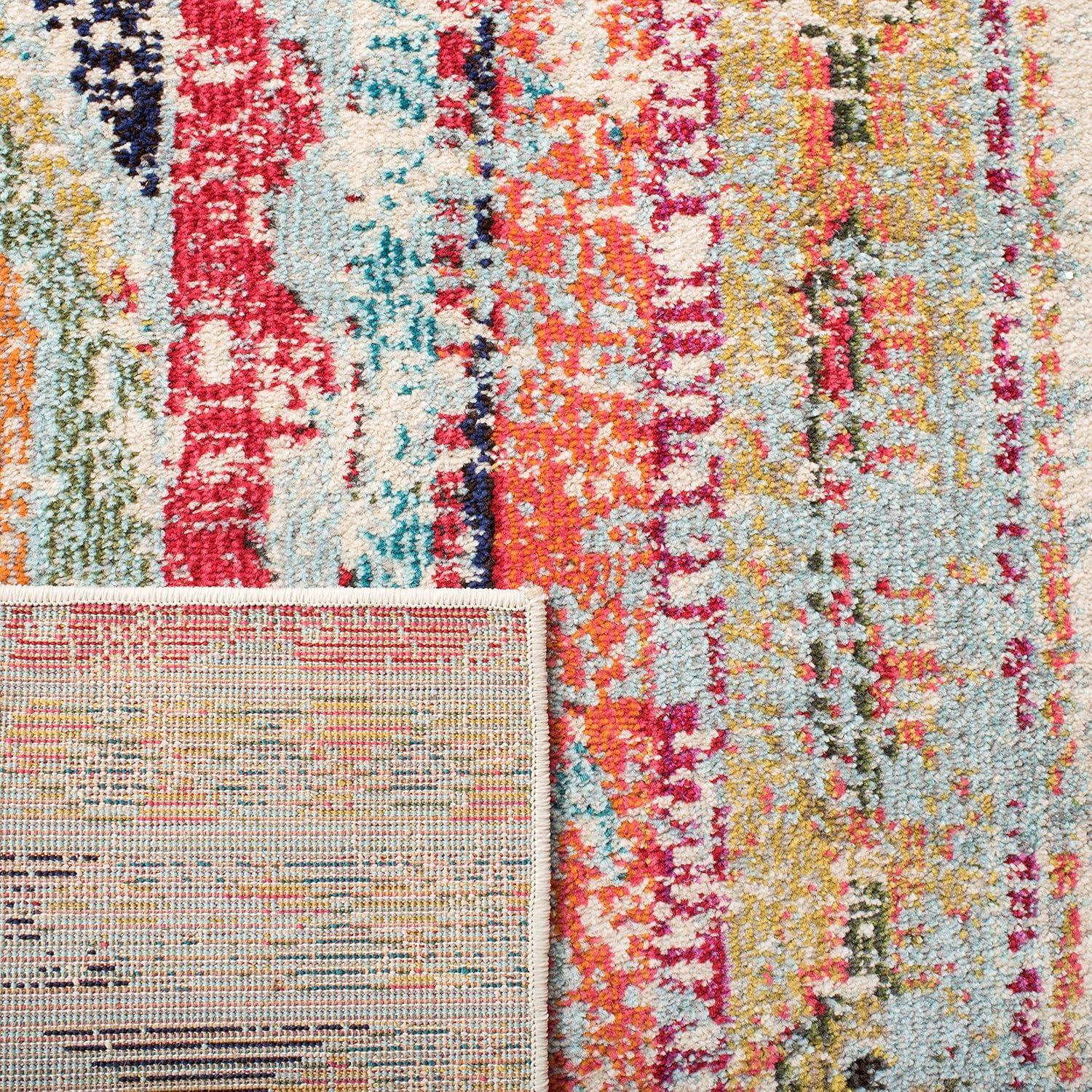 Madison MAD422 Power Loomed Indoor Accent Rug - Blue/Orange - 2'x4' - Safavieh