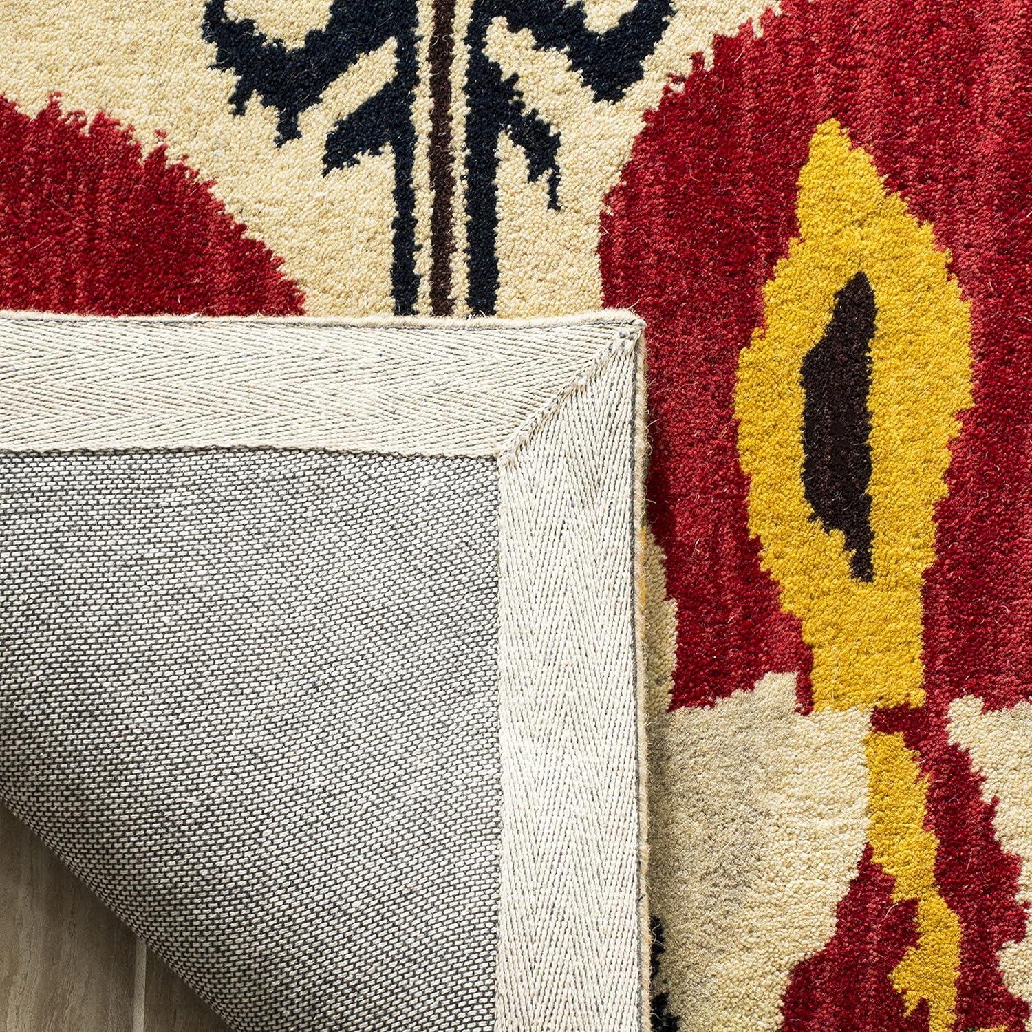 SAFAVIEH Ikat Betty Southwestern Wool Area Rug, Blue/Green, 8' x 10'