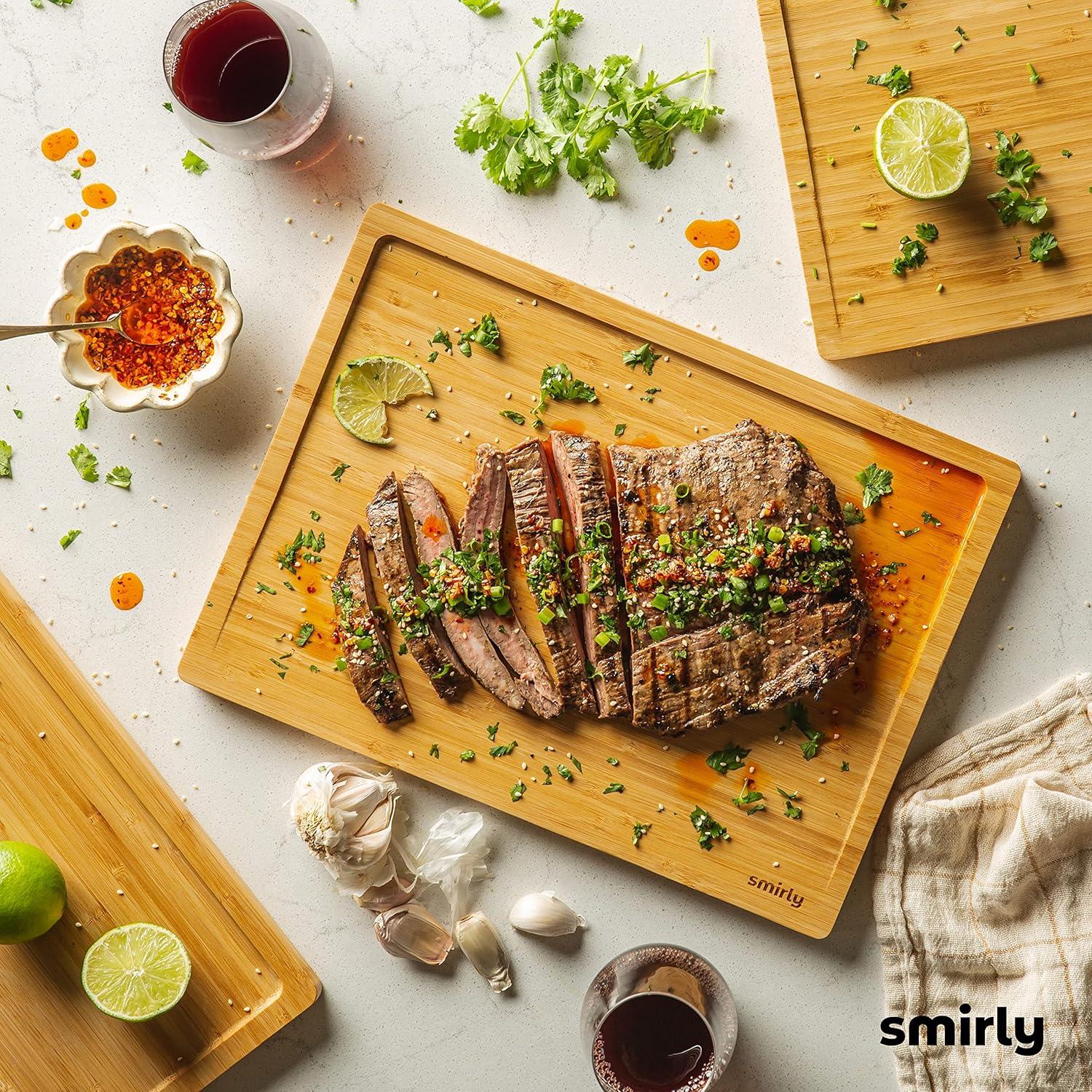 3-Piece Bamboo Cutting Board Set with Holder