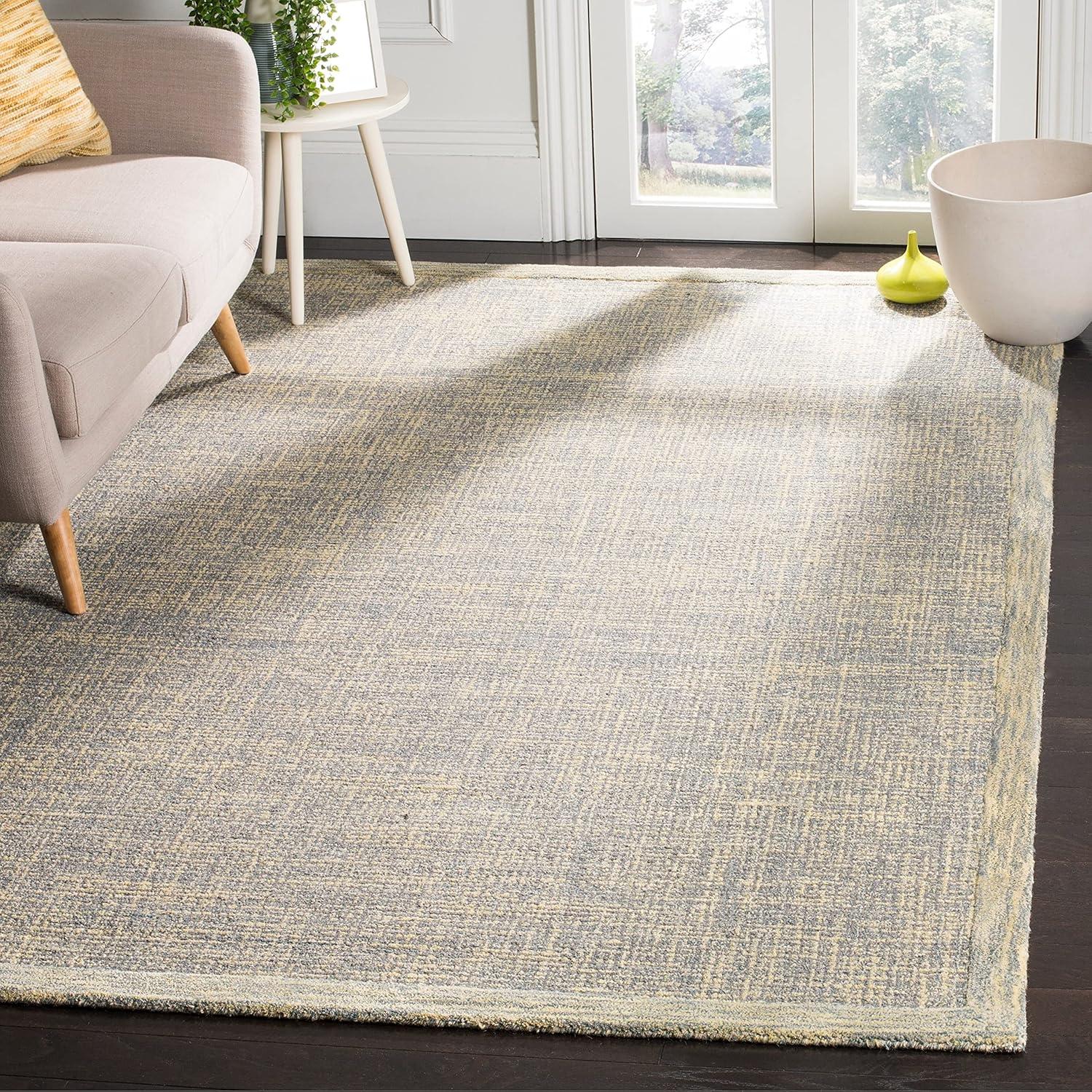 Abstract ABT220 Handmade Indoor Area Rug - Navy/Ivory - 5'x8' - Safavieh