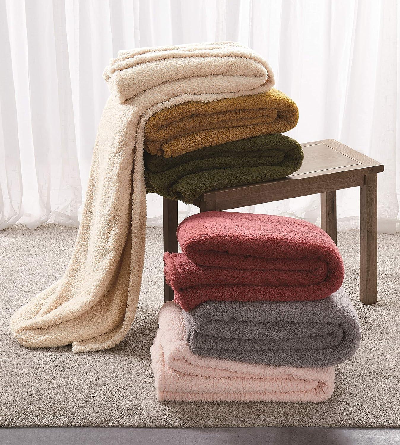 Twin Blush Fleece Sherpa Faux Fur Kids Blanket