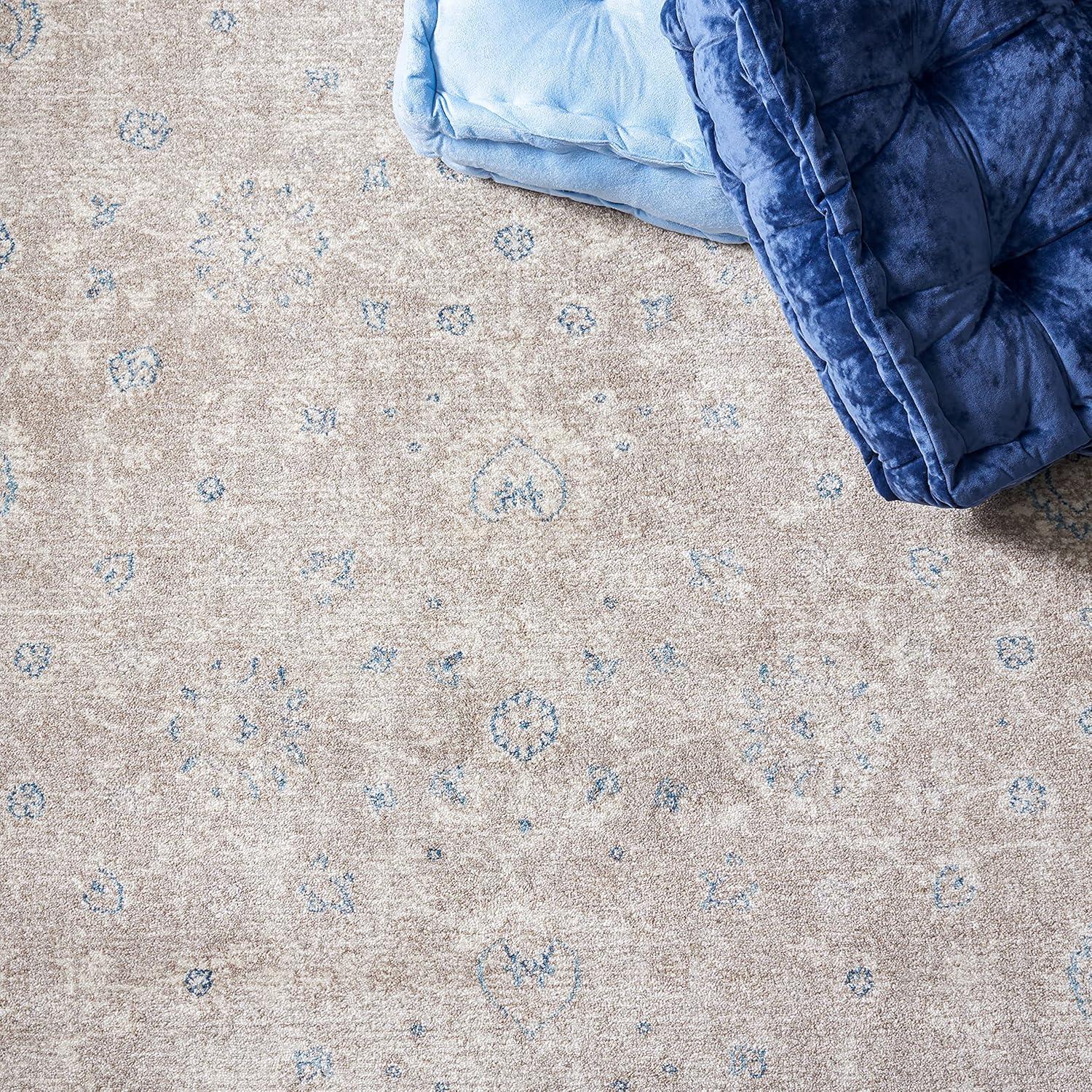 Sofia SOF330 Power Loomed Area Rug - Tan/Blue - 8'9"x11'9" - Safavieh.