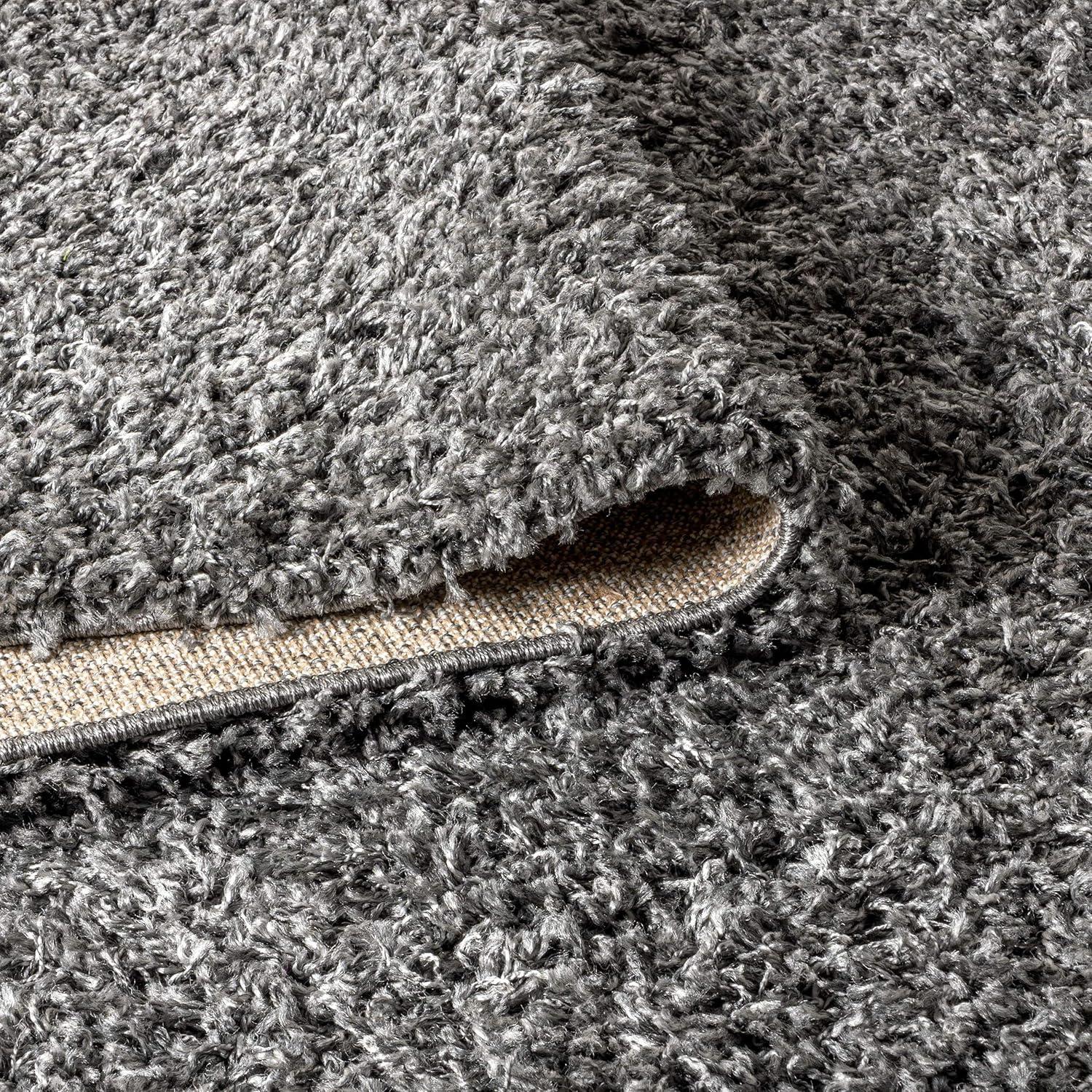 Charcoal Luxe Shag 2x8 Reversible Runner Rug with Easy Care