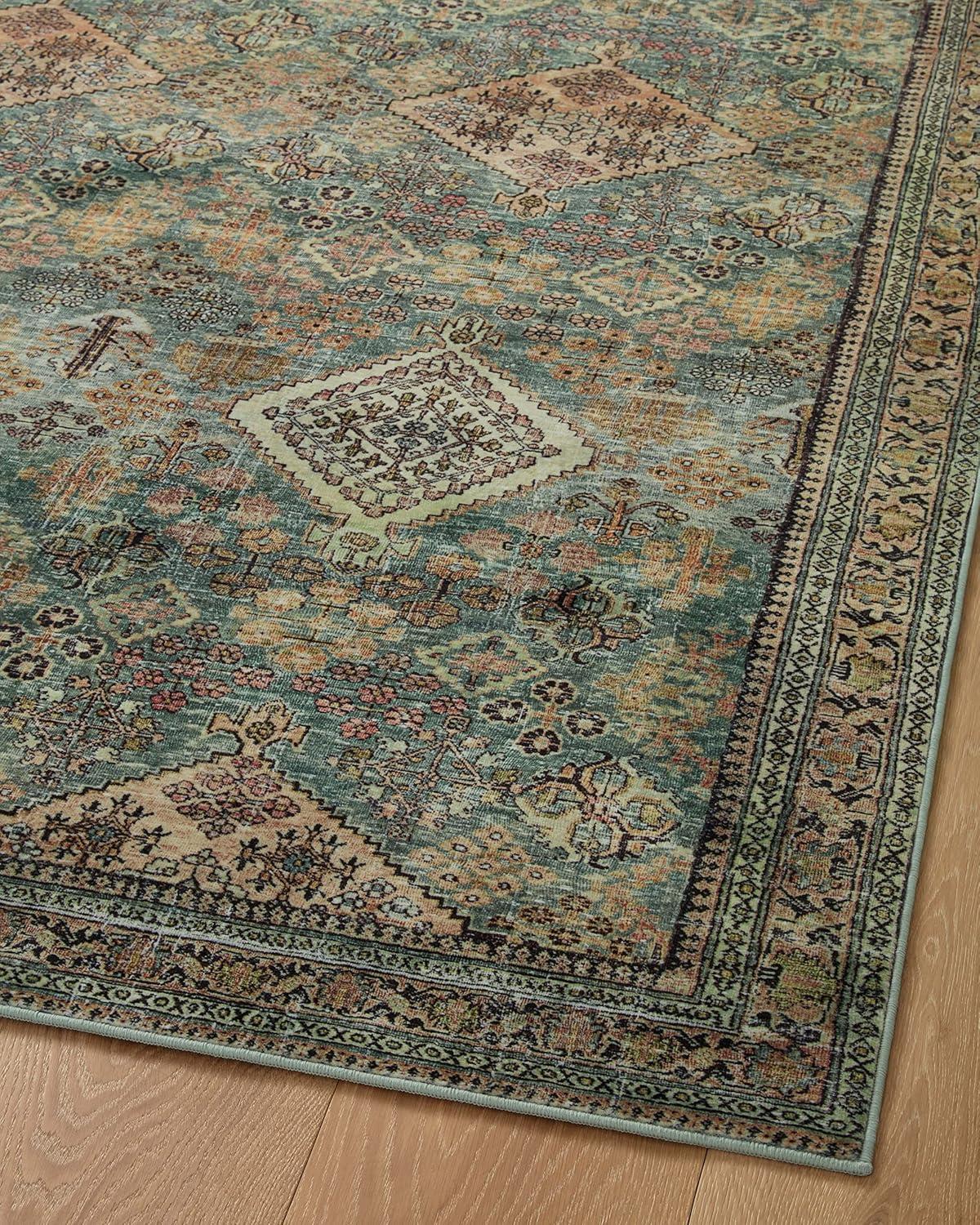 Sinclair III Rug by Magnolia Home by Joanna Gaines x Loloi - Turquoise and Multi / 7'6" x 9'6"