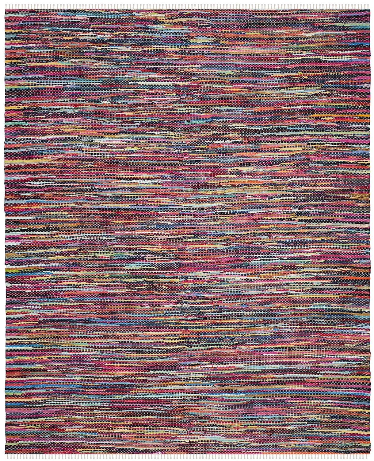 Rag Area Rug RAR128 Hand Woven Area Rug - Multi - 8'x10' - Safavieh.