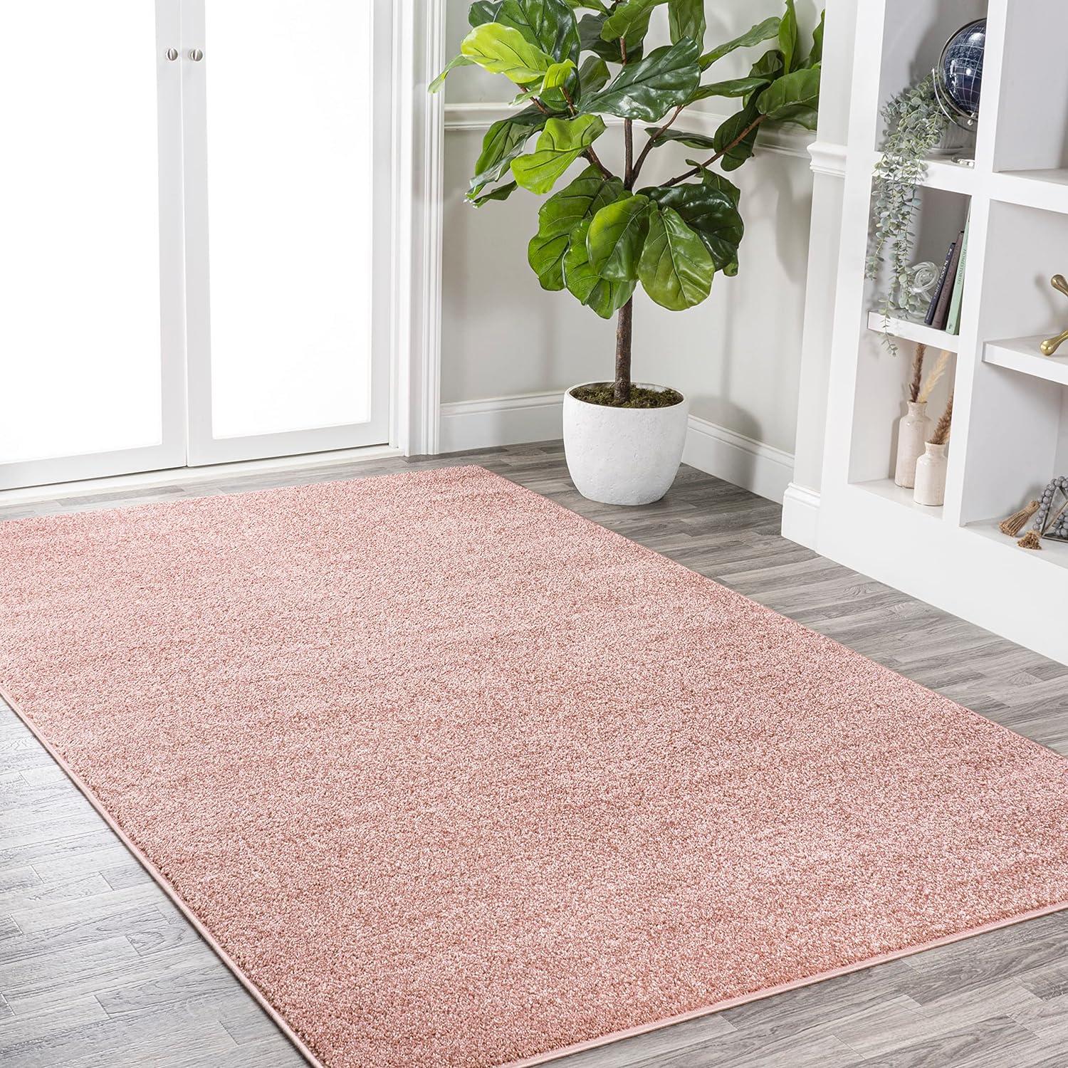 8'x10' Haze Solid Low-Pile, Pink - JONATHAN Y