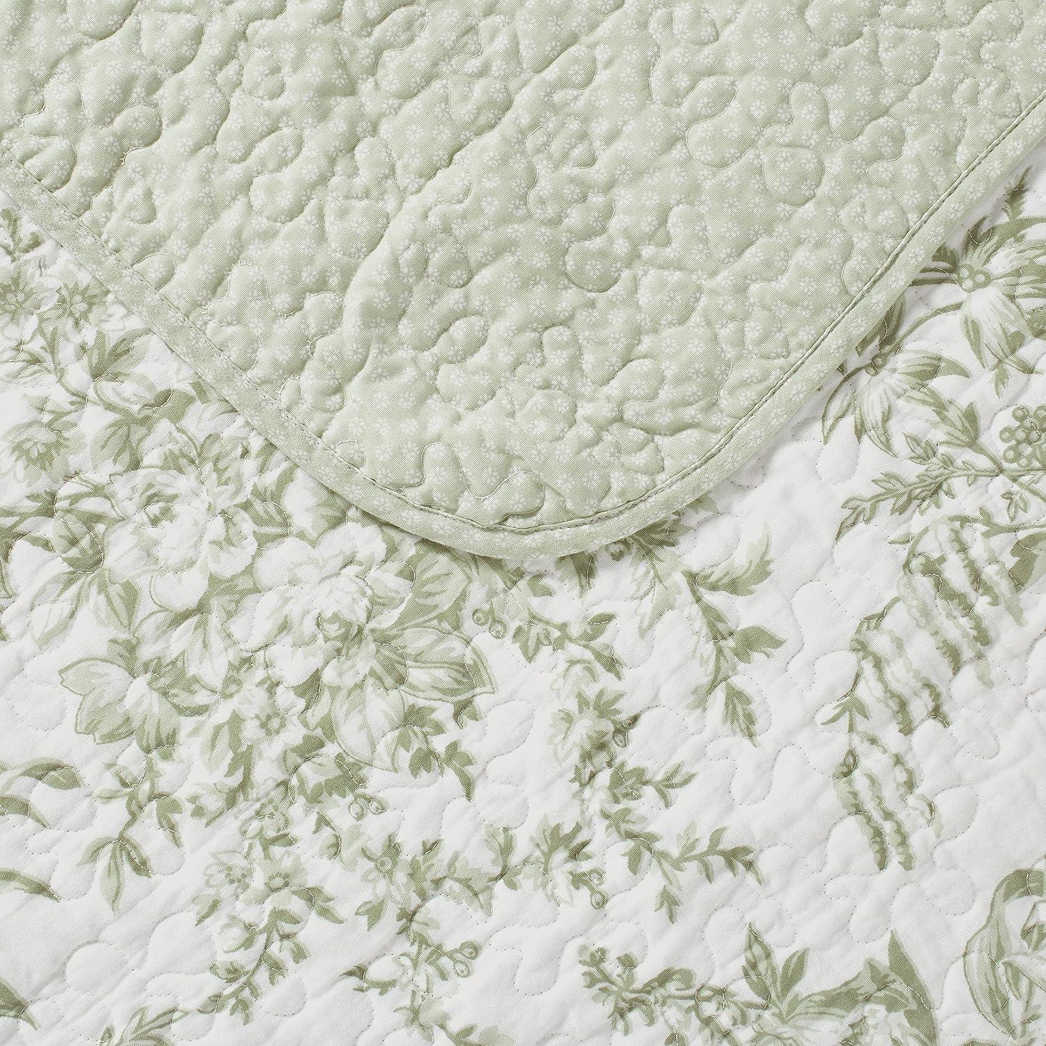 Laura Ashley Bedford Cotton Reversible Quilt Set