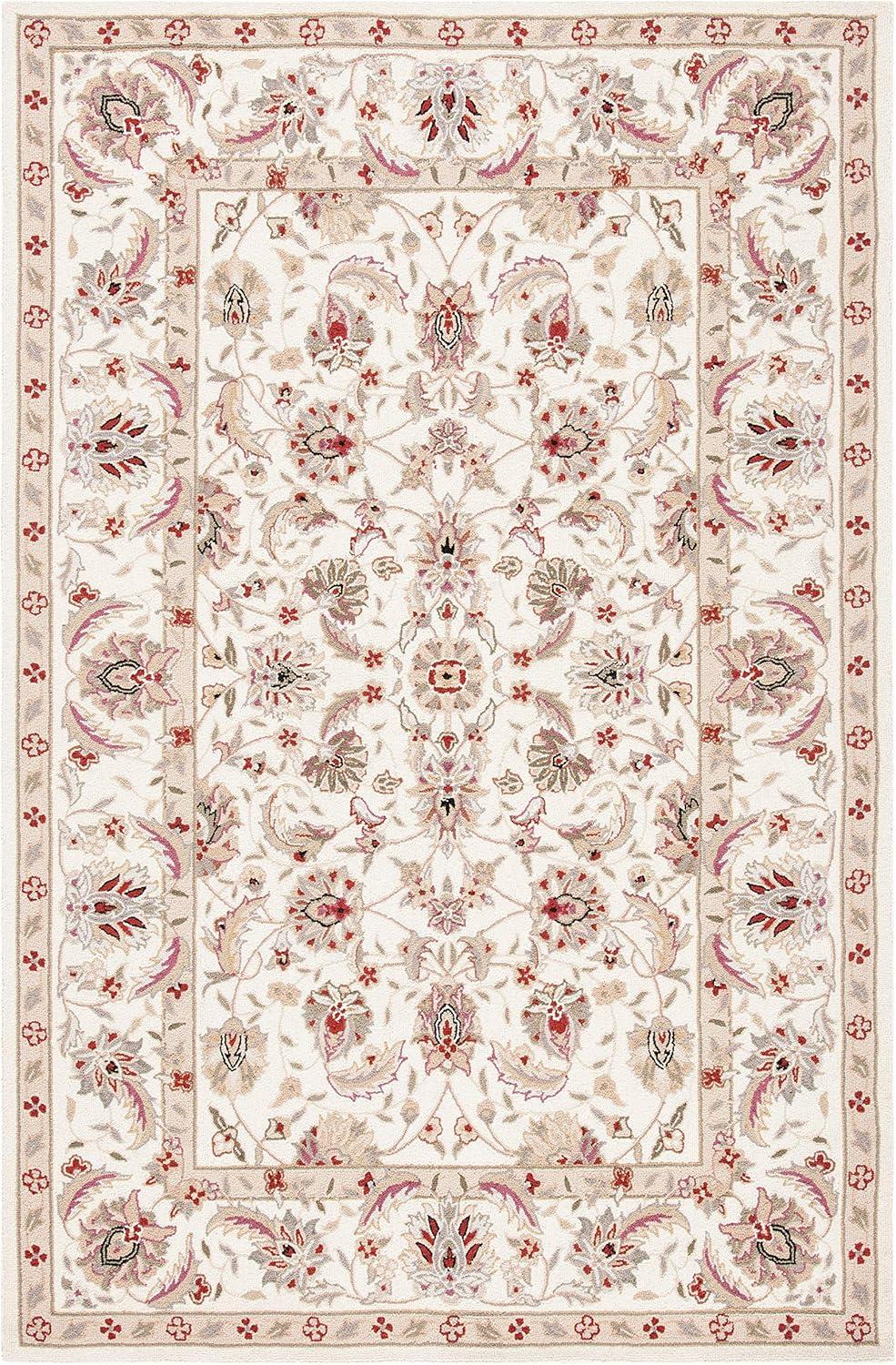 SAFAVIEH Chelsea Raeburn Traditional Wool Area Rug, Ivory, 5'3" x 8'3"