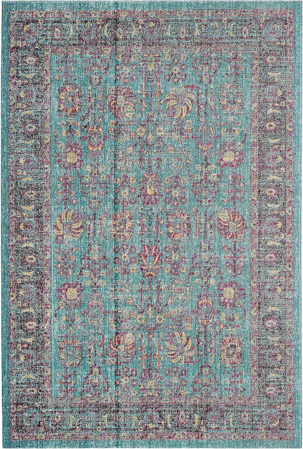 SAFAVIEH Artisan Dominic Oriental Area Rug, Light Blue/Black, 5'1" x 7'6"