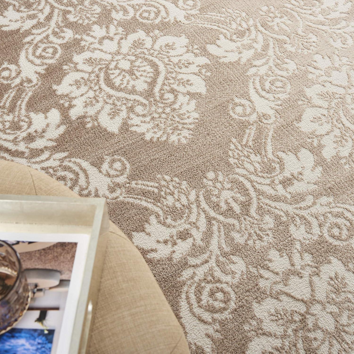 Nourison Elation ETN03 Indoor only Area Rug - Ivory Mocha 5'3" x 7'3"