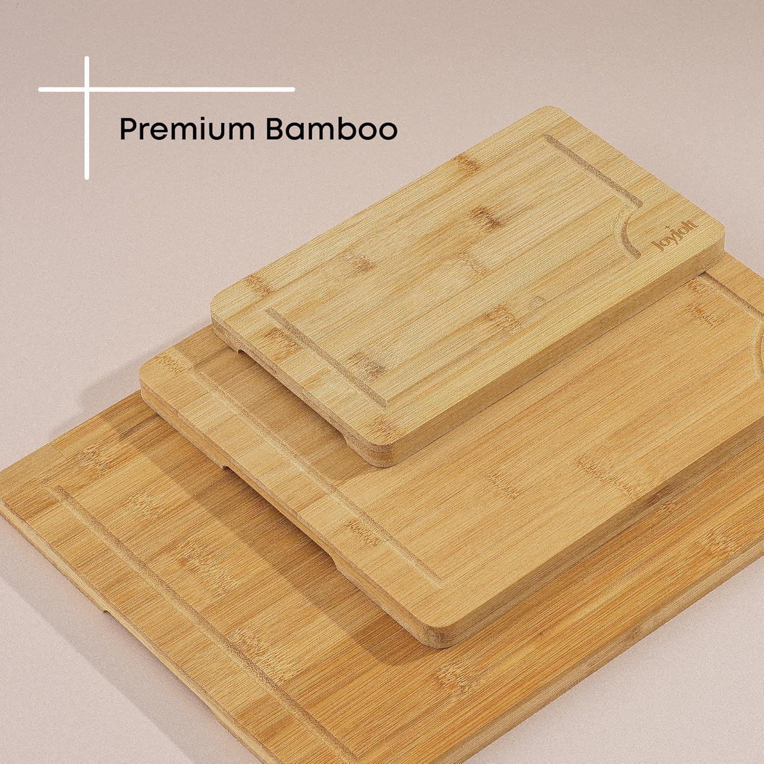 Joyjolt Bamboo 3 Piece Cutting Board Set