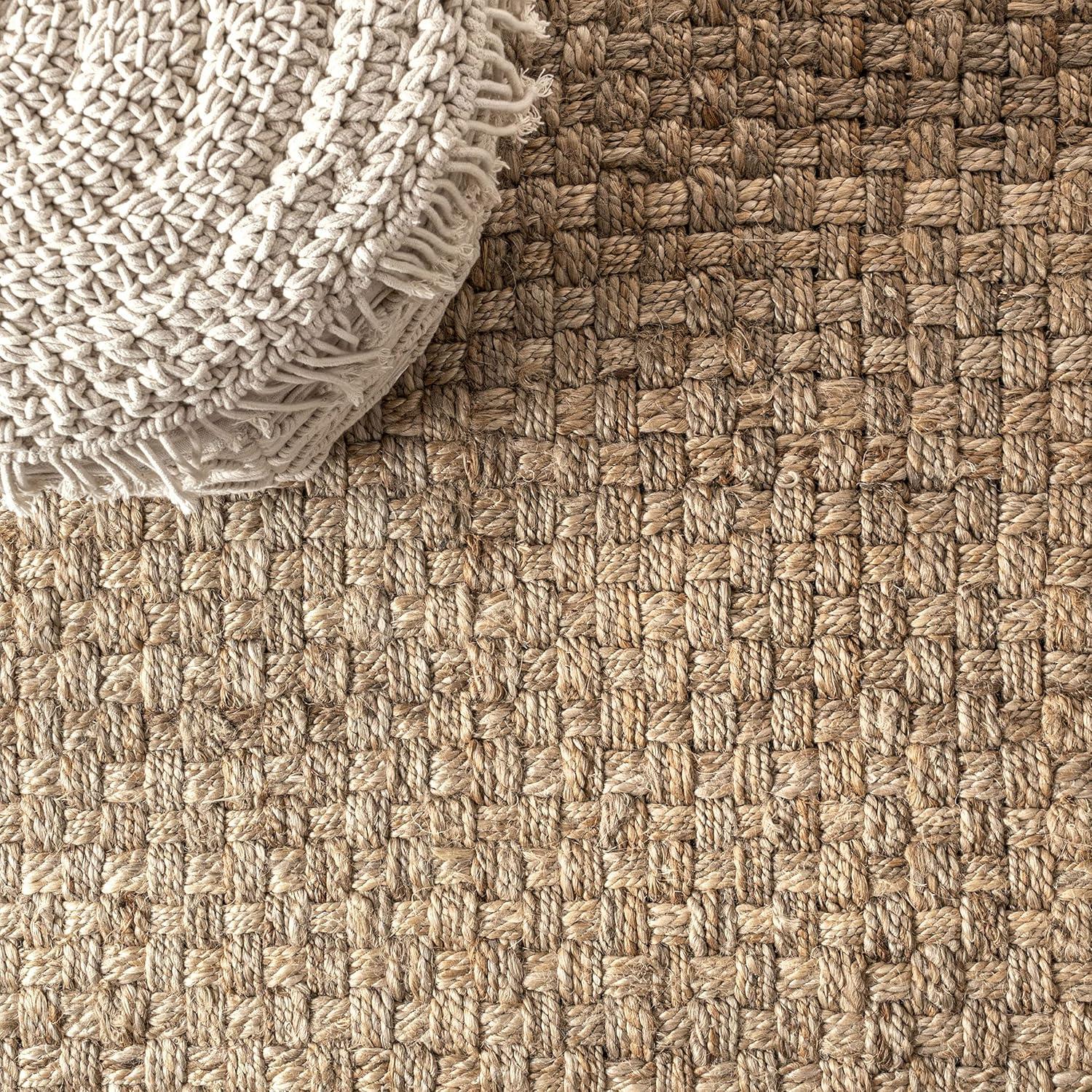 Estera Hand Woven Boucle Chunky Jute Indoor Area Rug - JONATHAN Y