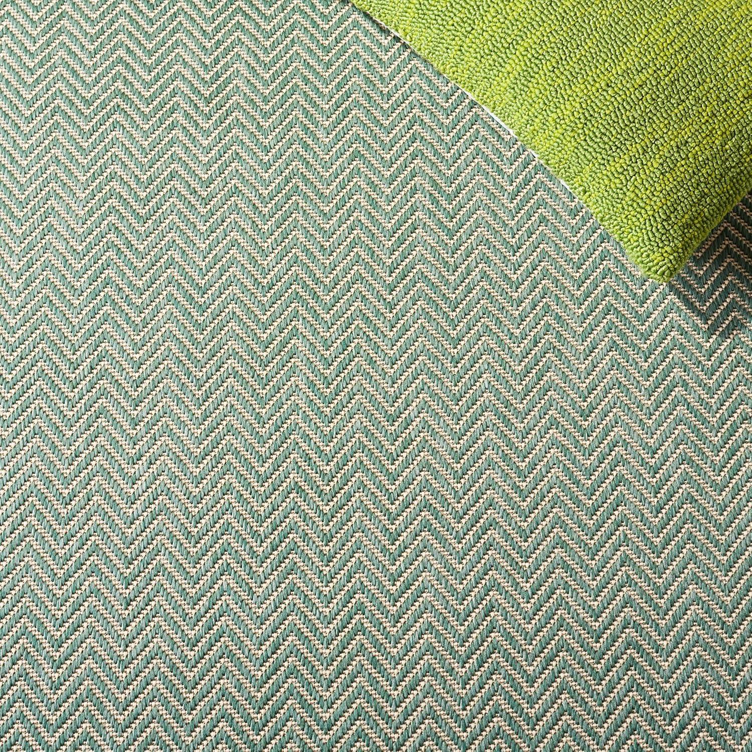 Courtyard CY8022 Power Loomed Indoor and Outdoor Area Rug - Dark Green/Beige - 5'3"x7'7" - Safavieh