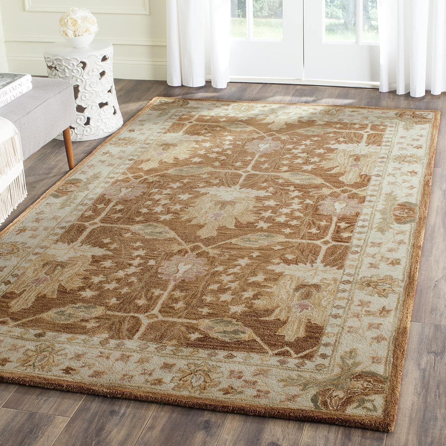 Antiquity AT840 Hand Tufted Indoor Area Rug - Brown/Beige - 5'x8' - Safavieh