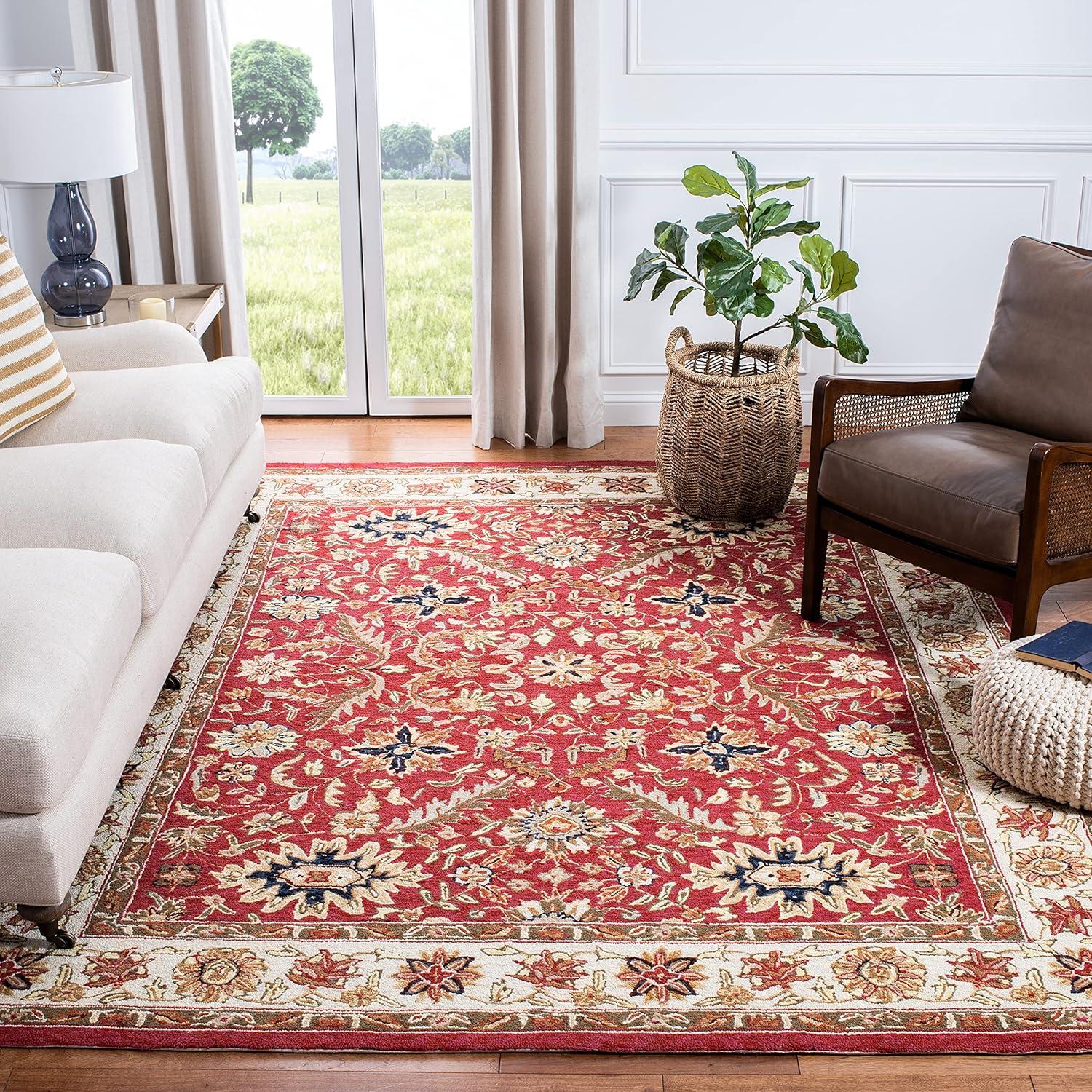 Chelsea HK157 Handmade Area Rug - 8'x10' - Red/Ivory - Safavieh