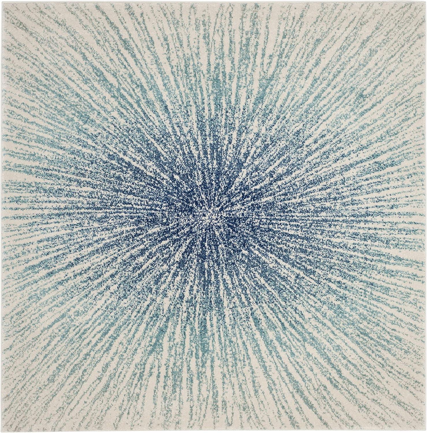 Evoke EVK228 Power Loomed Indoor Area Rug - Royal/Ivory - 9'x9' - Safavieh