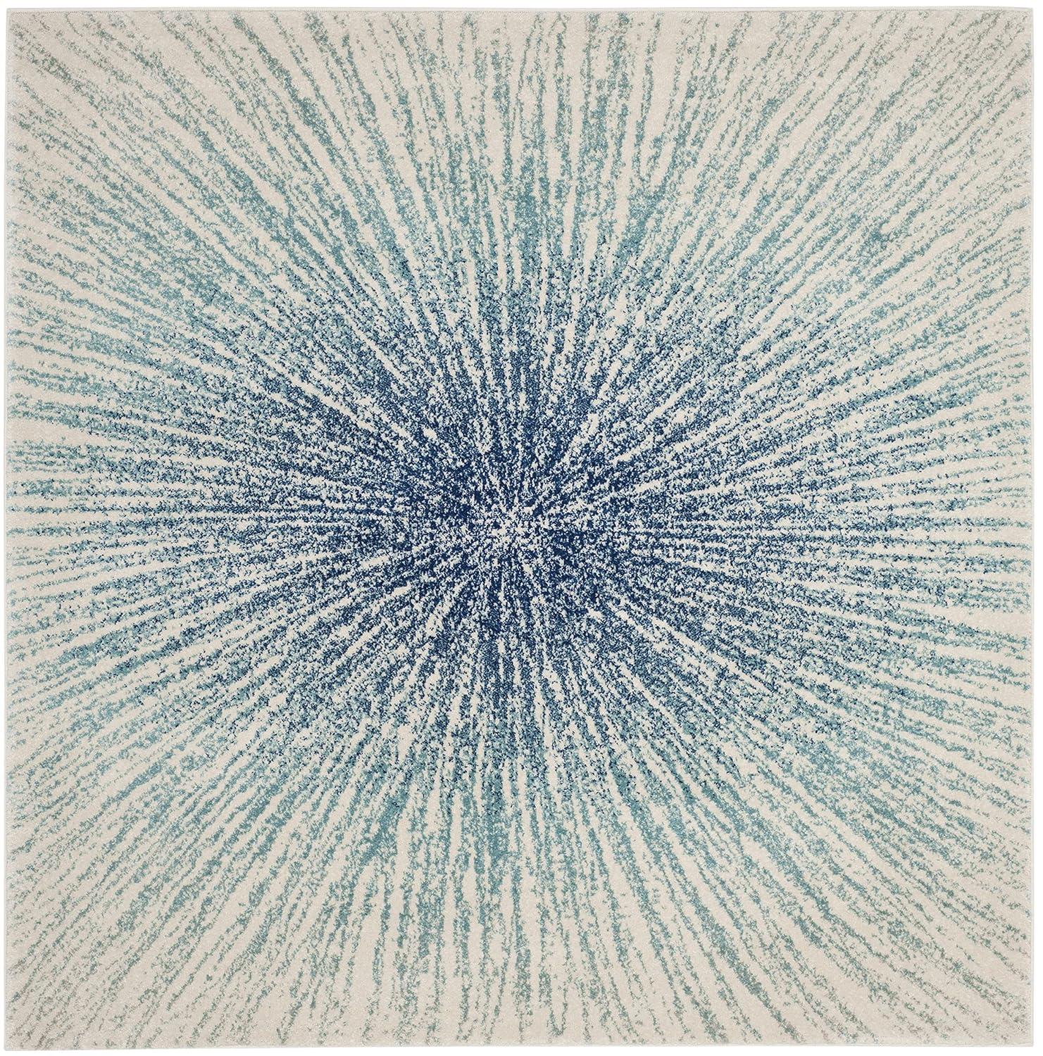 Evoke EVK228 Power Loomed Indoor Area Rug - Royal/Ivory - 9'x9' - Safavieh