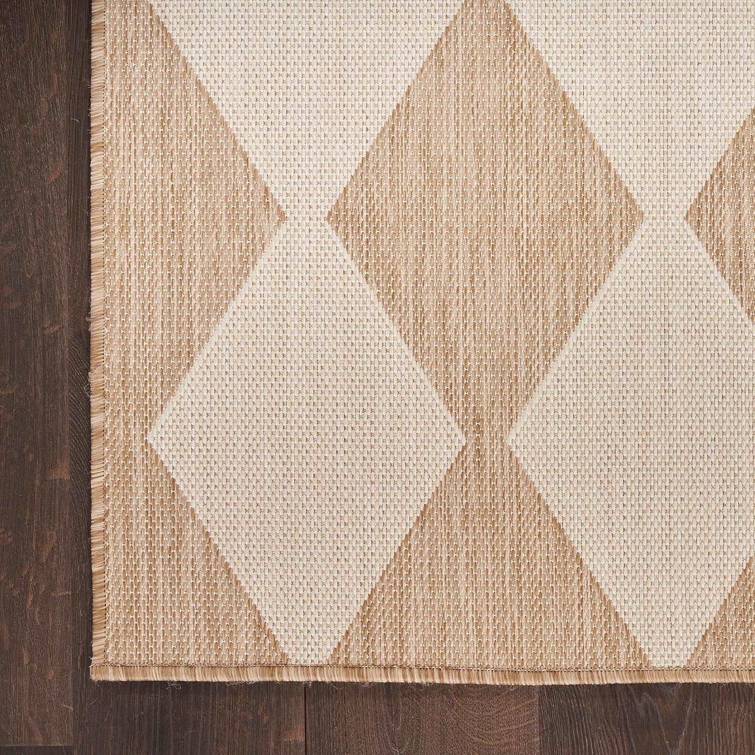 Nourison Positano 4' x 6' Jute Diamond Modern Flatweave Indoor/Outdoor Rug