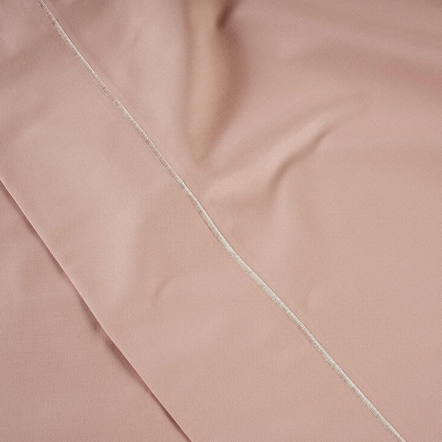 LANE LINEN 1000 TC Luxury 100% Egyptian Cotton Bed Sheets King Size, Fully Elasticized Reinforced 16 Inch Extra Deep Pocket King Sheets, Soft & Comfy Sateen Weave for Silky Finish-Sepia Rose
