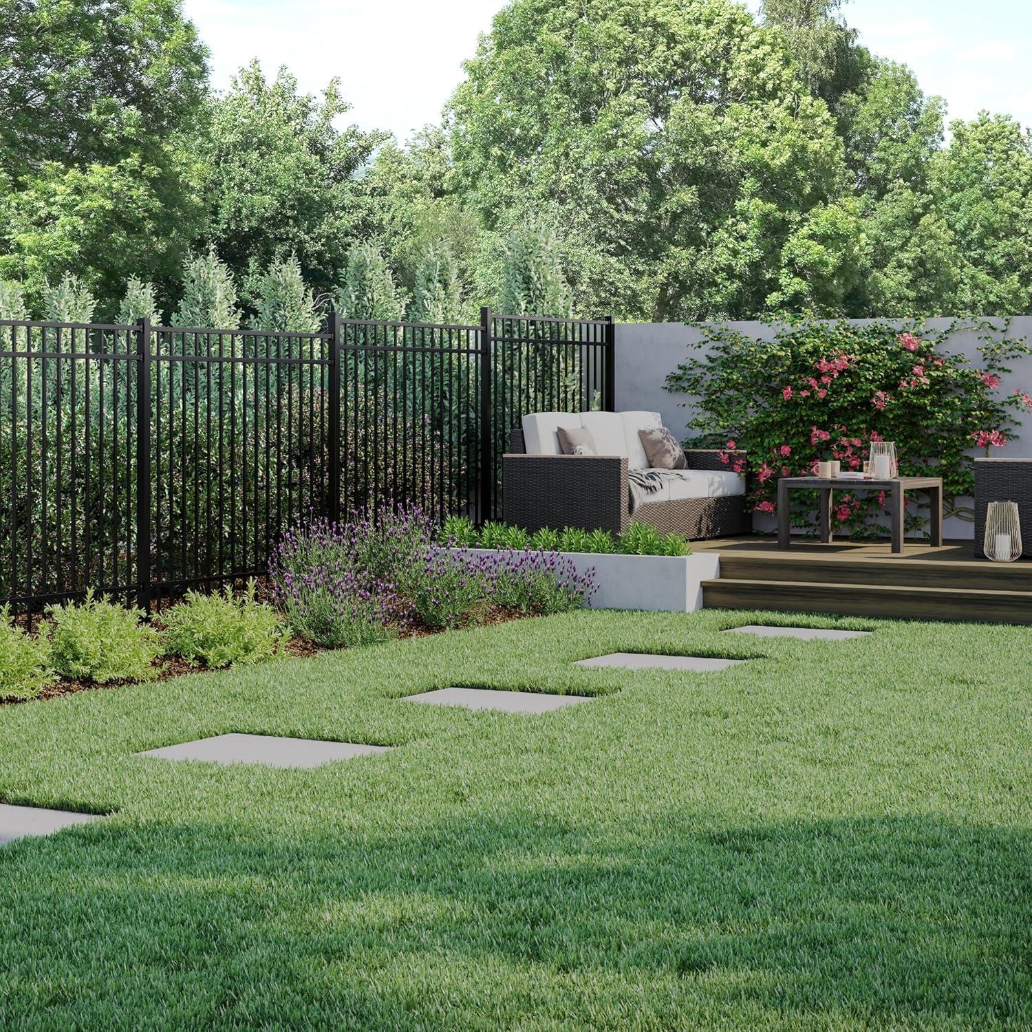 Deckorators 2 in. x 2 in. x 84 in. Aluminum Fence Post Kit, Textured Black