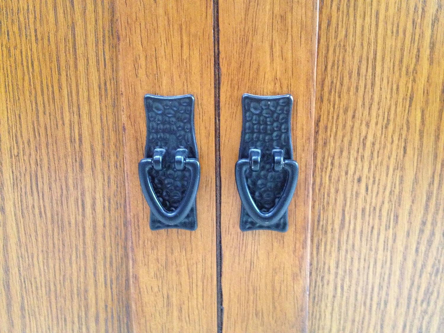 Black Oak TV Lift Cabinet with Metal Handles