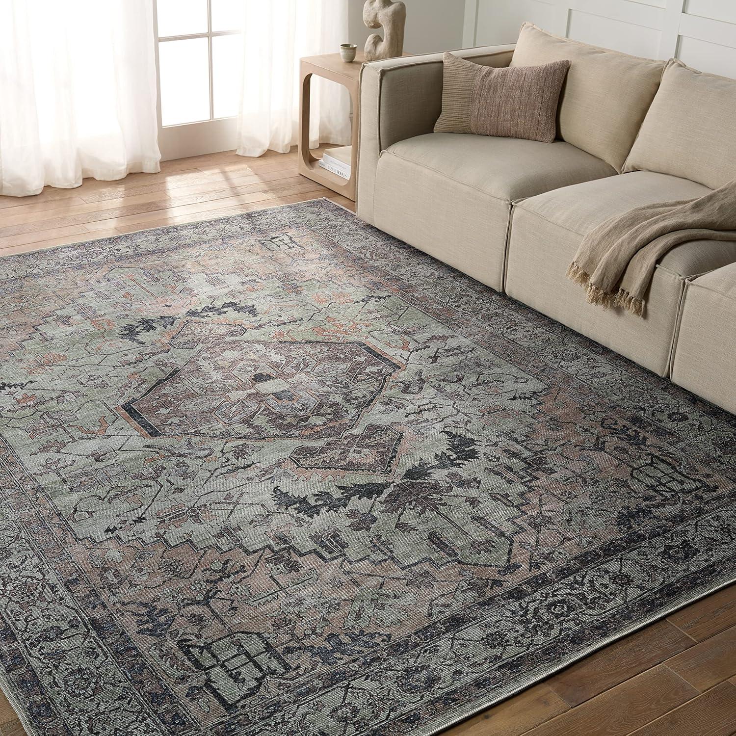 Vibe by Abbott Medallion Area Rug Green/Dark Brown - Jaipur Living