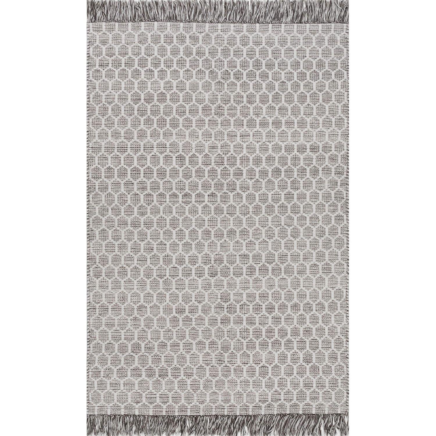 Nuloom Wylie Geometric 3x5 Wool Accent Indoor Area Rug for Living Room Bedroom Dining Room Entryway Kitchen, Baby Blue/Ivory