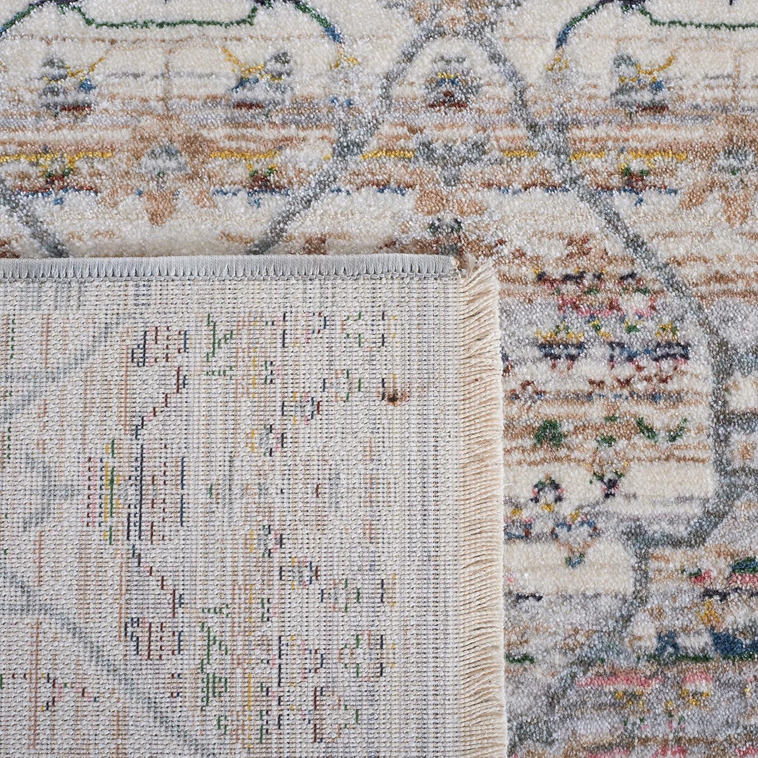 Princeton PRN911 Power Loomed Area Rug - Ivory/Blue - 6'7"x6'7" - Safavieh.