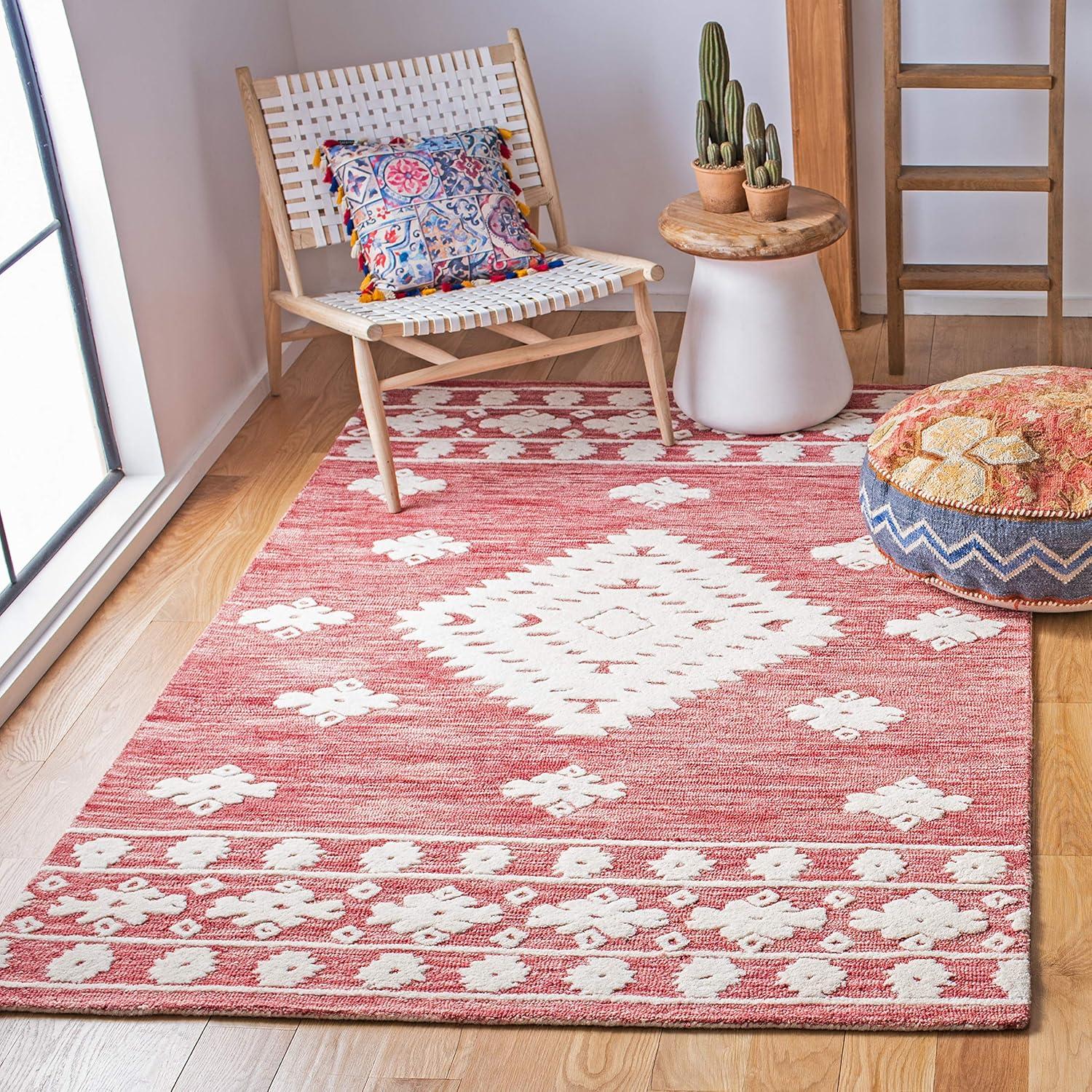 Aspen APN550 Hand Tufted Indoor Area Rug - Rust/Ivory - 4'x6' - Safavieh