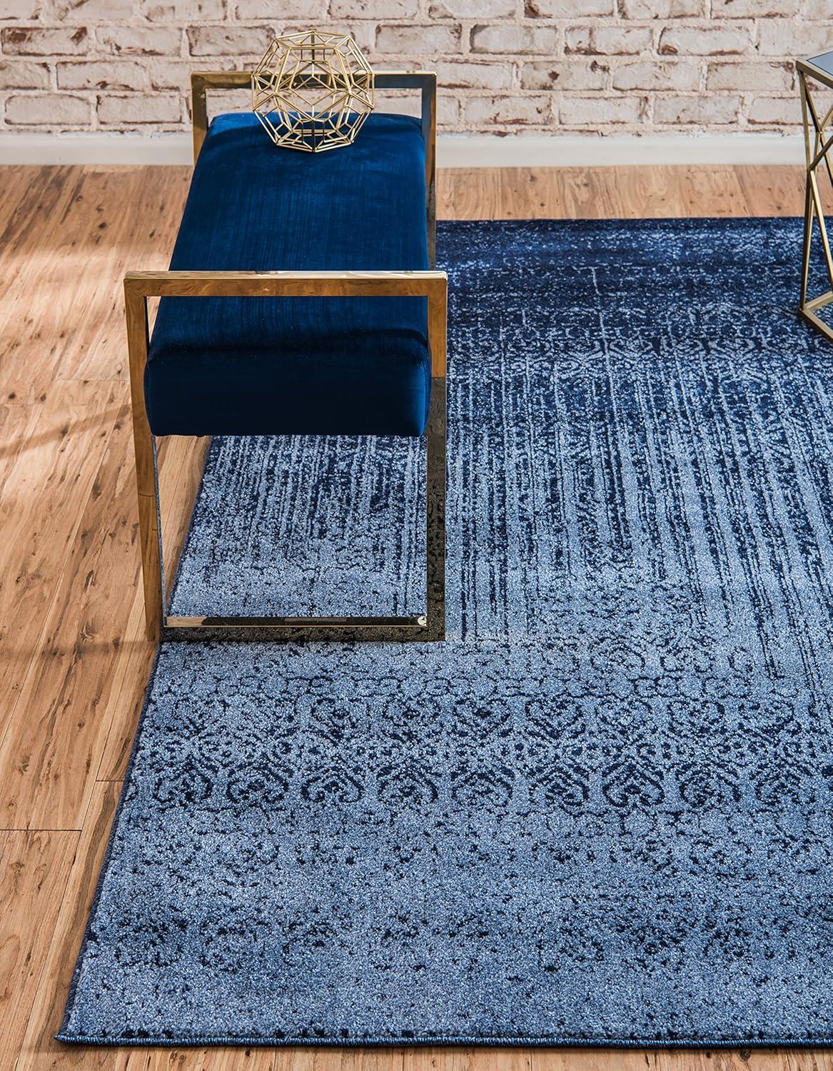 Unique Loom Del Mar Collection Area Rug - Jennifer (3' 3" x 5' 3" Rectangle Blue/Navy Blue)