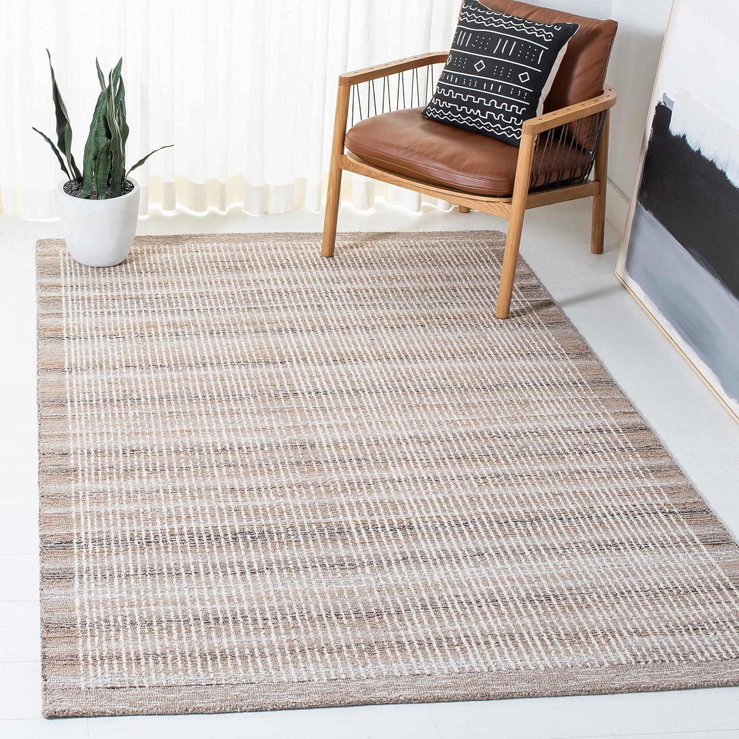 SAFAVIEH Metro Matilda Striped Area Rug, Ivory/Light Brown, 4' x 6'