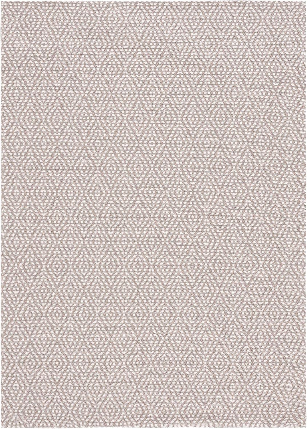 Handmade Taupe and Cream Wool 5' x 7' Reversible Area Rug