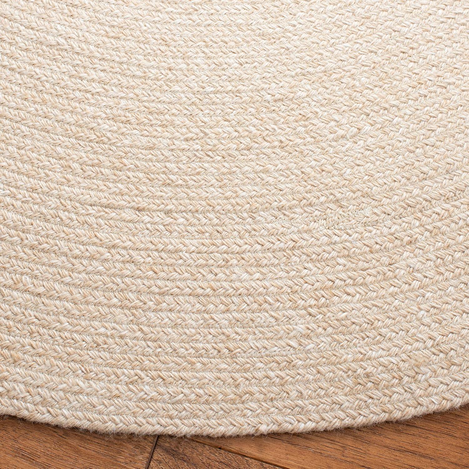 SAFAVIEH Braided Caleb Confetti Solid Area Rug, Blue, 3' x 3' Round
