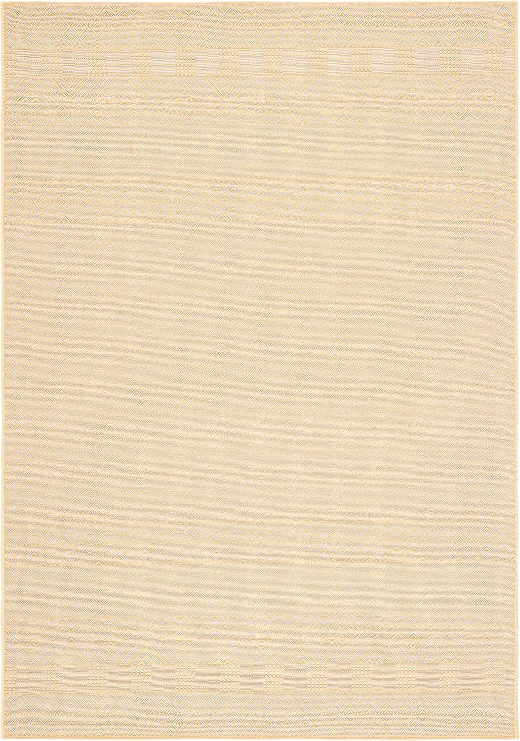 Courtyard CY6235 Power Loomed Indoor and Outdoor Area Rug - Gold/Beige - 6'7"x9'6" - Safavieh