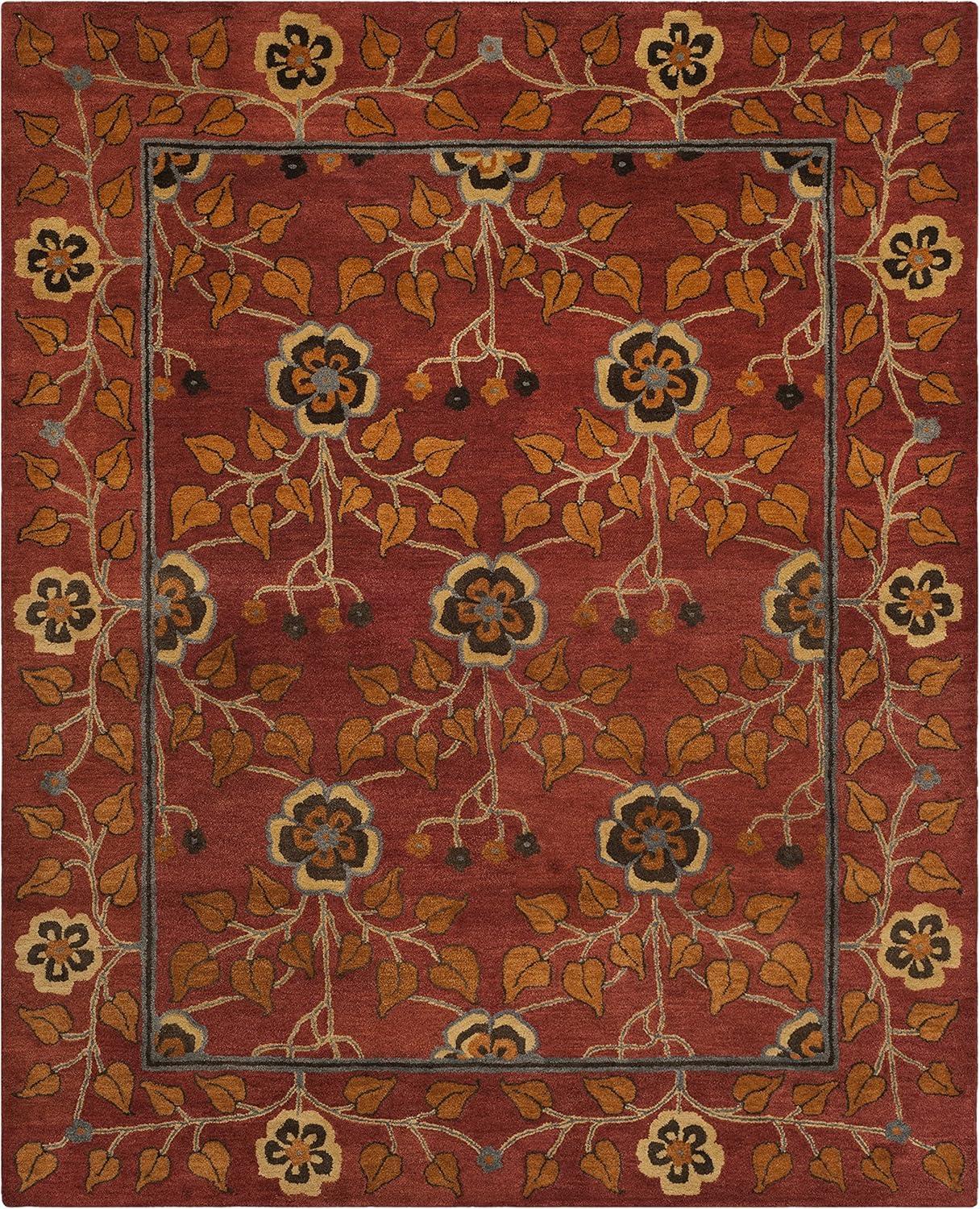 Elegant Heritage 9' x 12' Hand-Tufted Wool Area Rug in Red