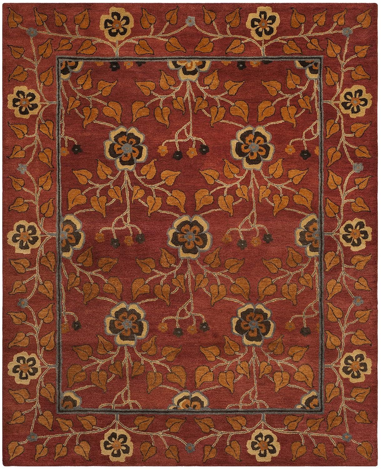 Heritage HG407 Handmade Area Rug - 9'x12' - Red/Multi - Safavieh