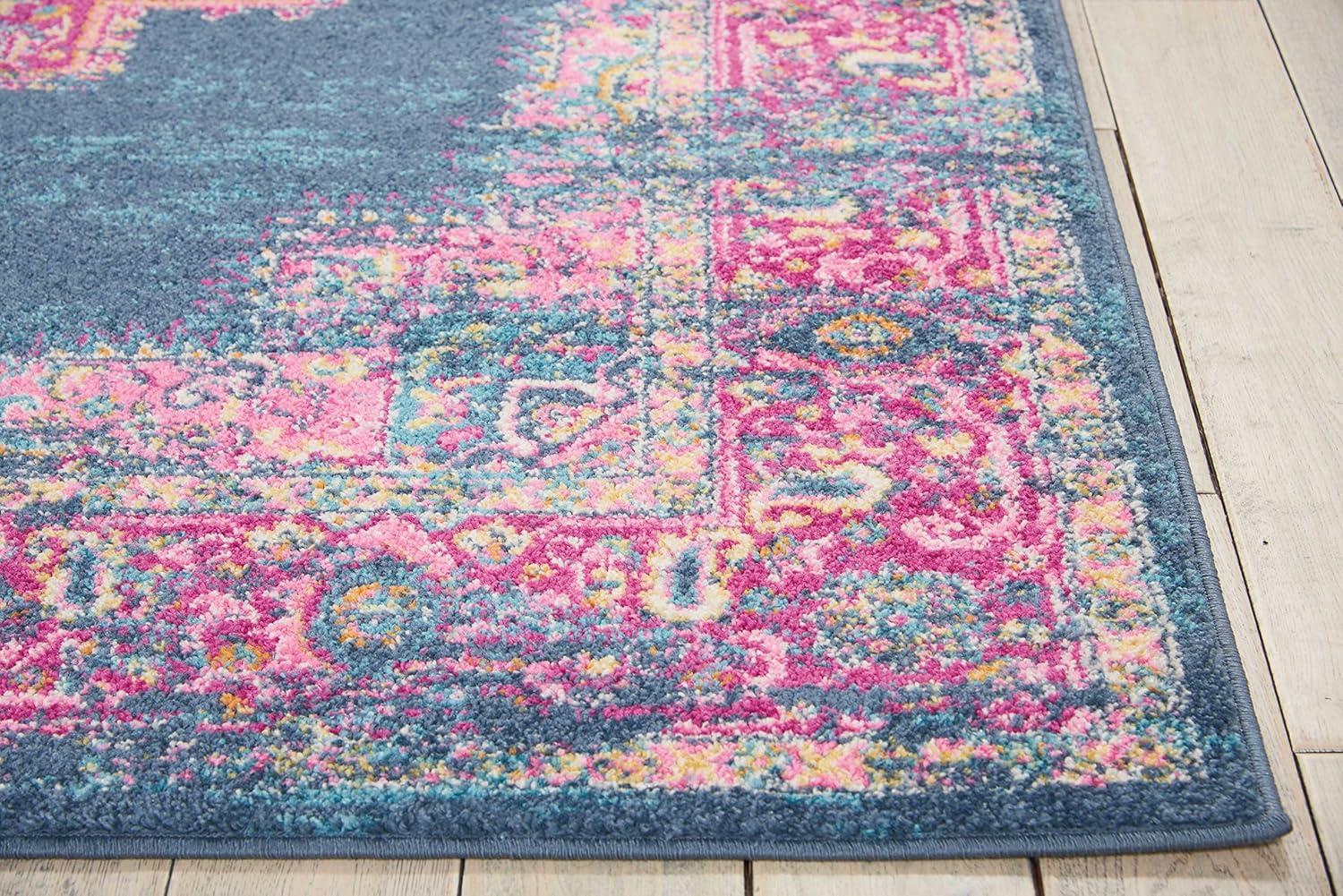 Nourison Passion Medallion Bohemian Indoor Rug Blue 5'3" x 7'3"