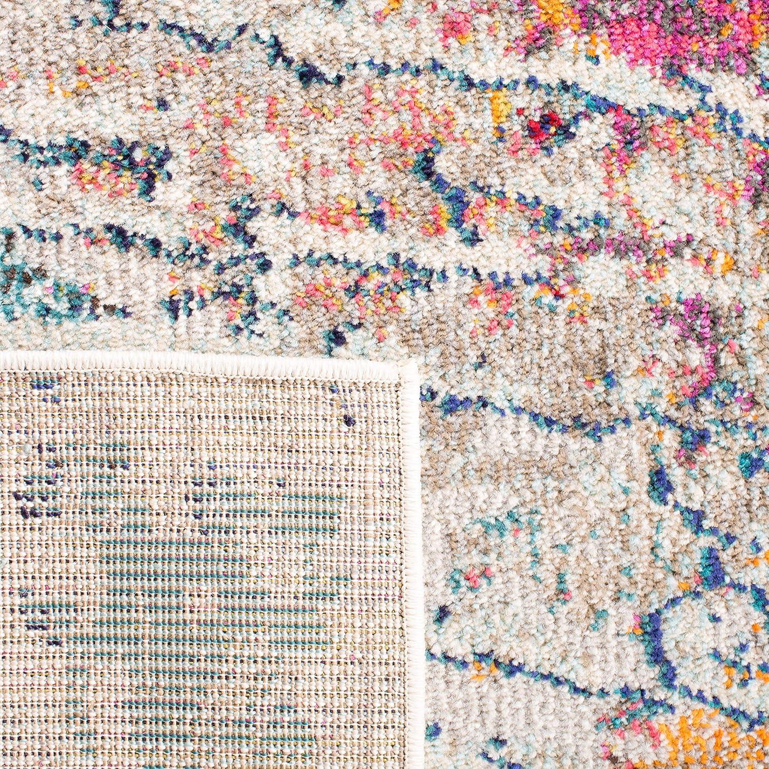 Madison MAD454 Power Loomed Indoor Accent Rug - Light Blue/Orange - 2'2"x4' - Safavieh